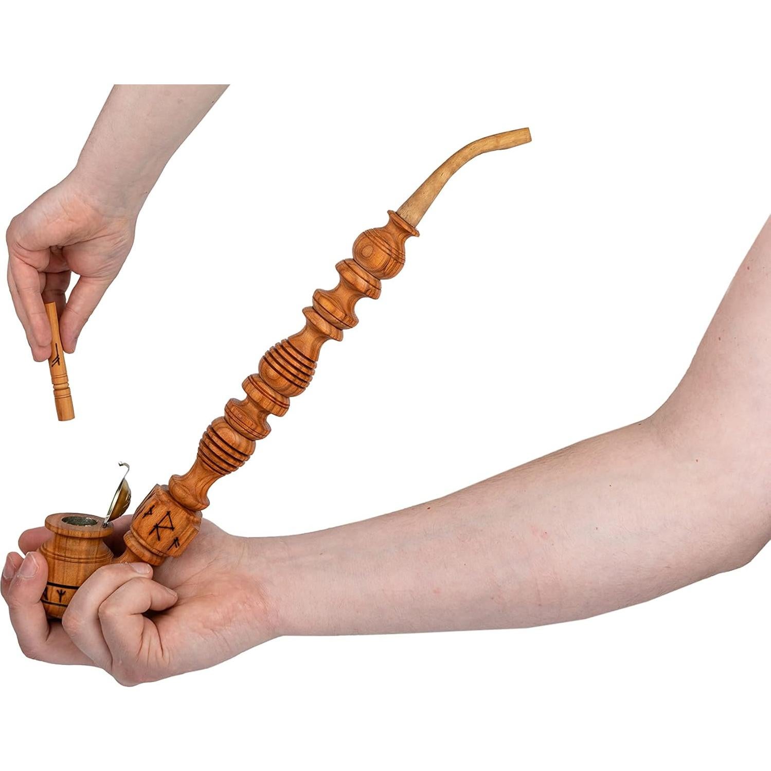 Pipa de Tabaco Dr. Watson Runas Hecha a Mano 37 cm