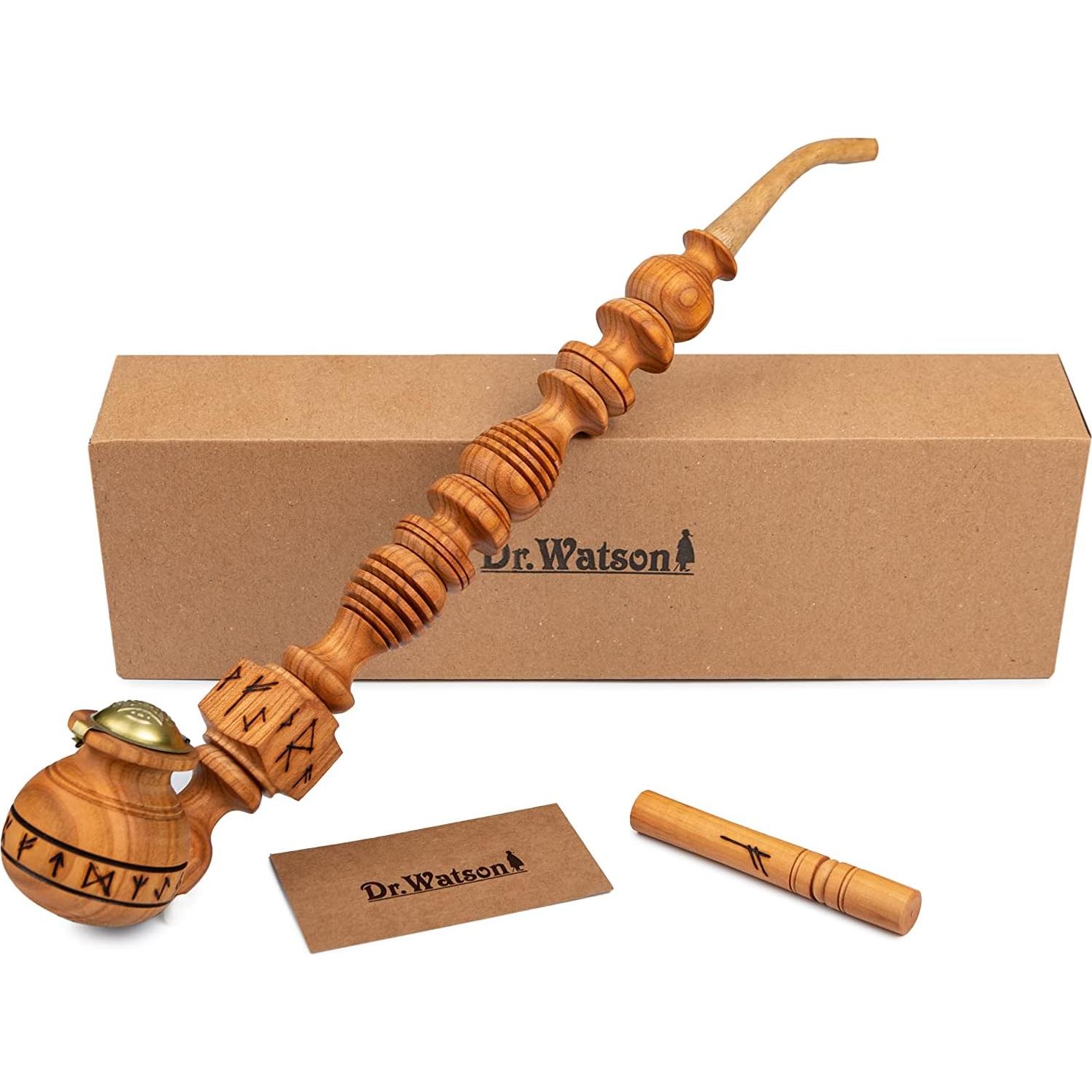Pipa de Tabaco Dr. Watson Runas Hecha a Mano 37 cm