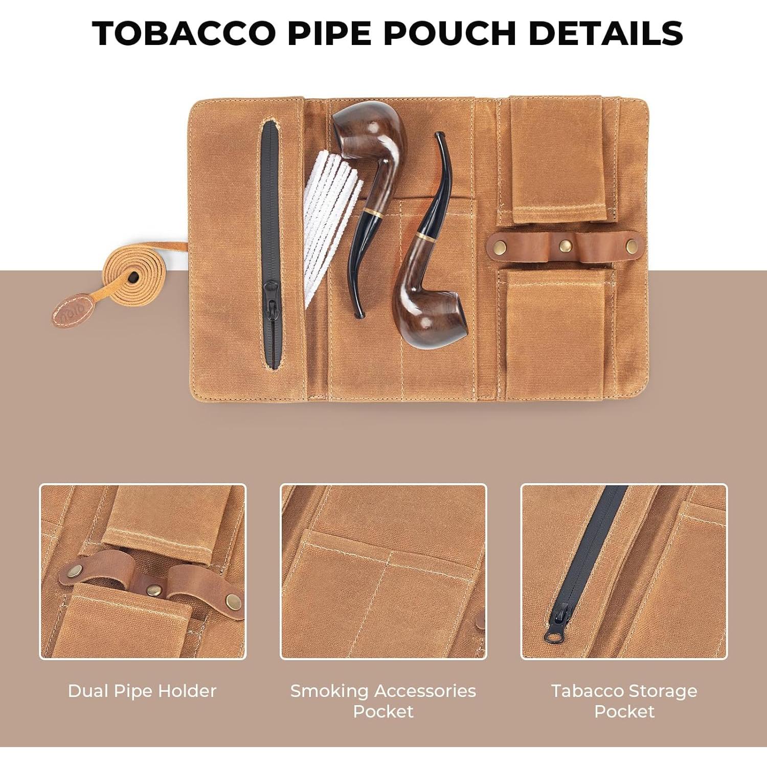 Estuche de Tabaco para Pipa Smoking Lona Encerada 2 Pipas