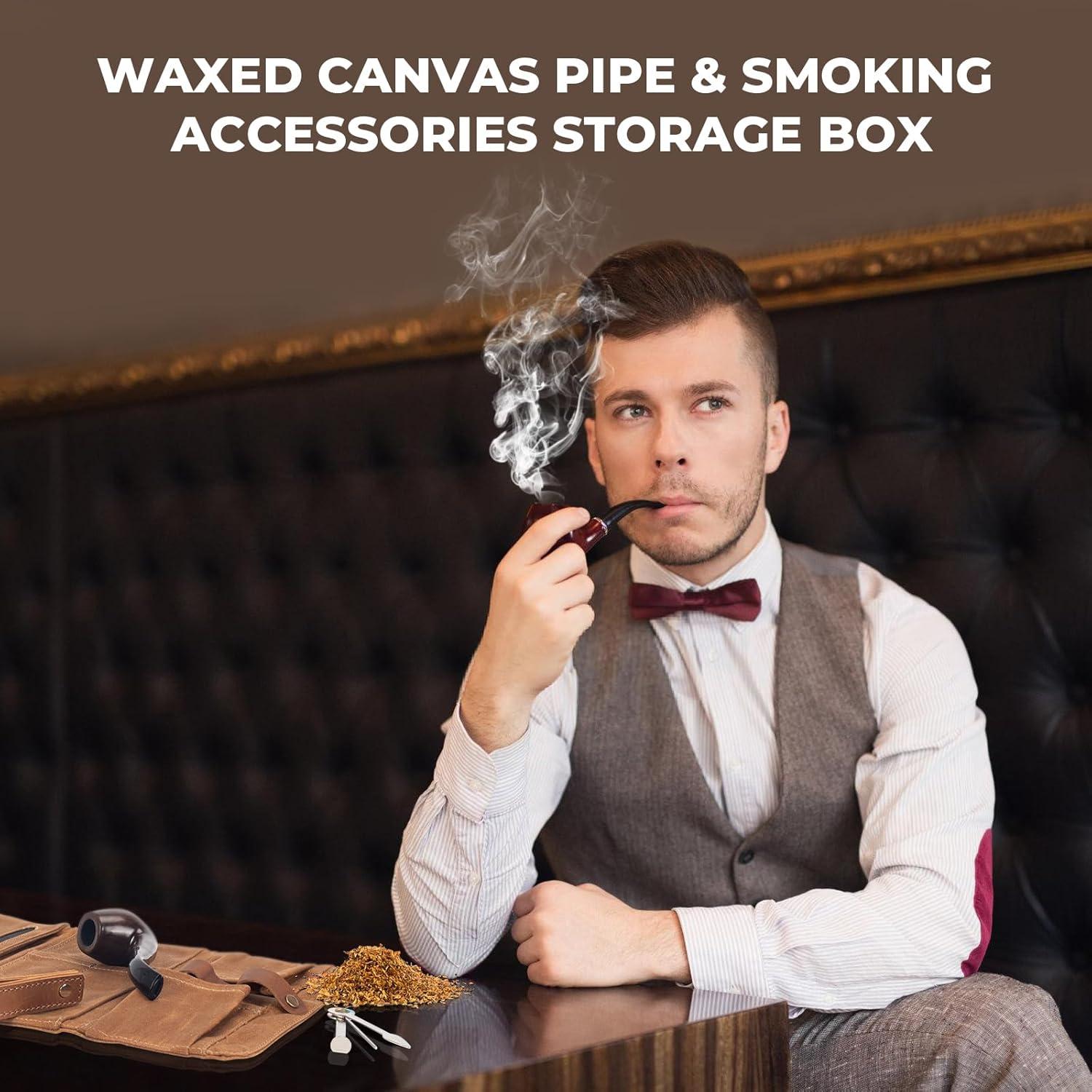 Estuche de Tabaco para Pipa Smoking Lona Encerada 2 Pipas