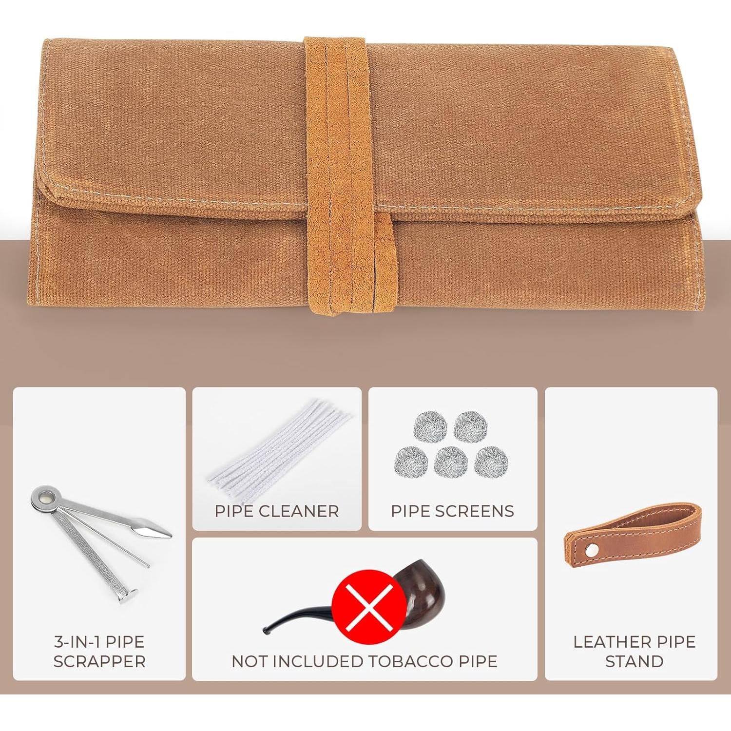 Estuche de Tabaco para Pipa Smoking Lona Encerada 2 Pipas