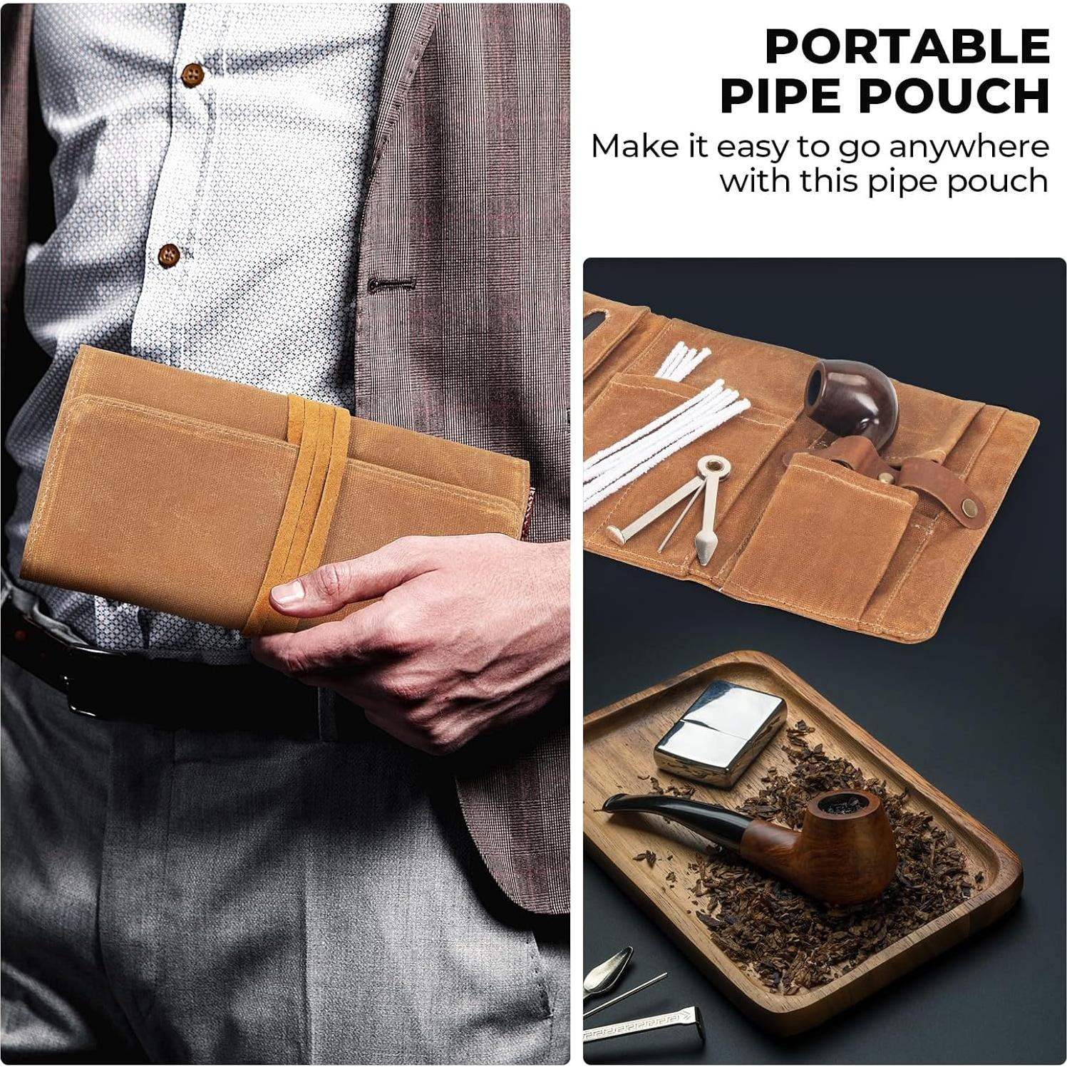 Estuche de Tabaco para Pipa Smoking Lona Encerada 2 Pipas