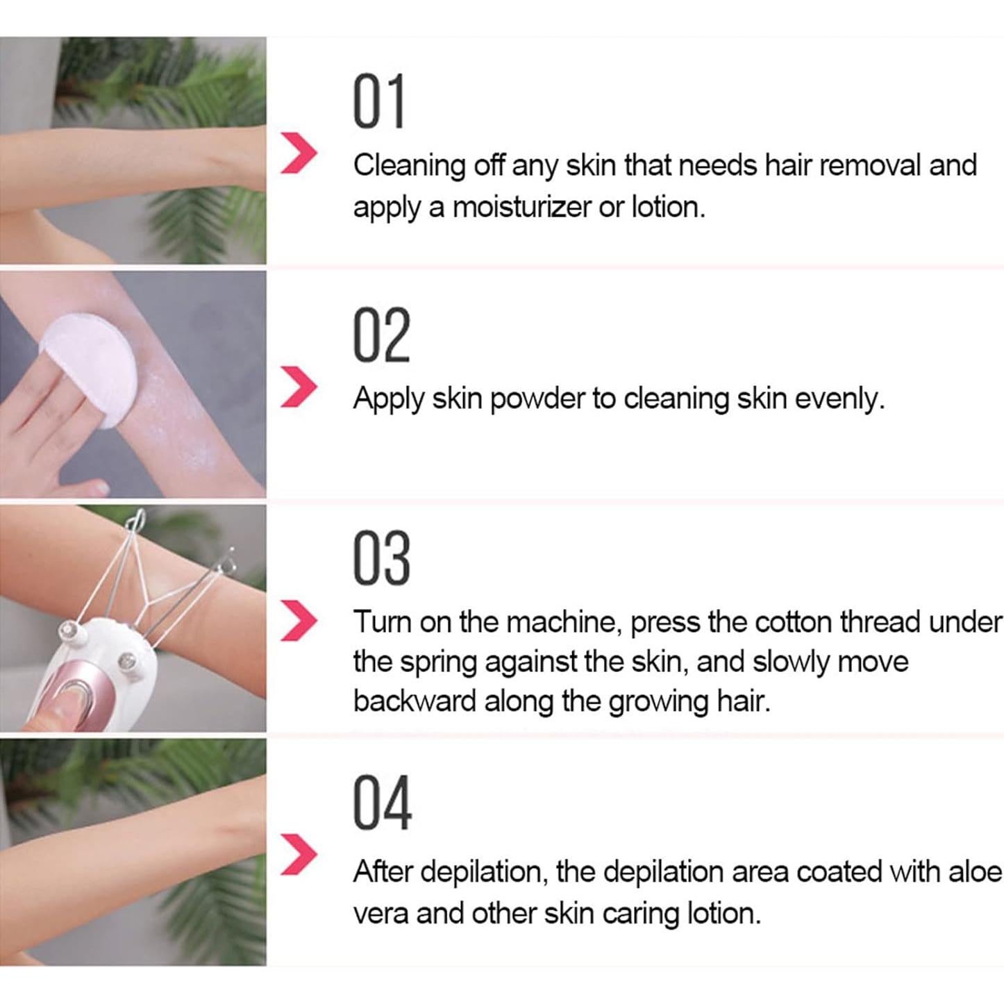 Epilador de Hilo Facial Eléctrico Watris Veiyi Rosa 5W