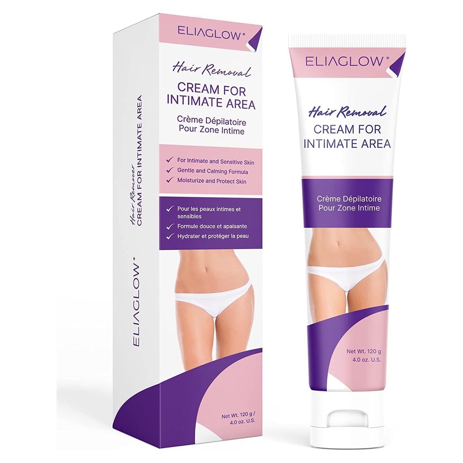 Crema Depilatoria ELIAGLOW 107g para Piel Sensible - Bikini y Cuerpo