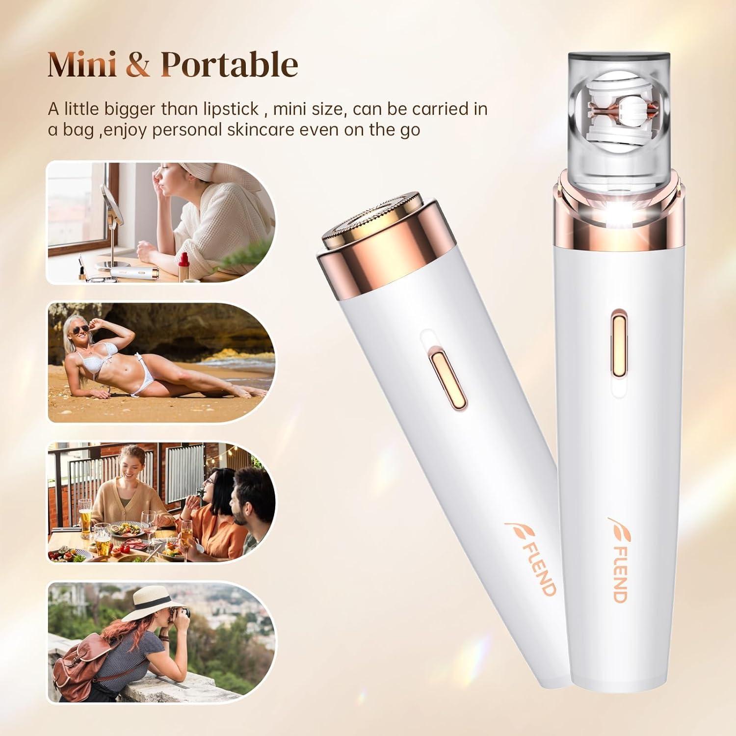 Epilador Facial 2 en 1 Flend para Mujeres con Luz LED