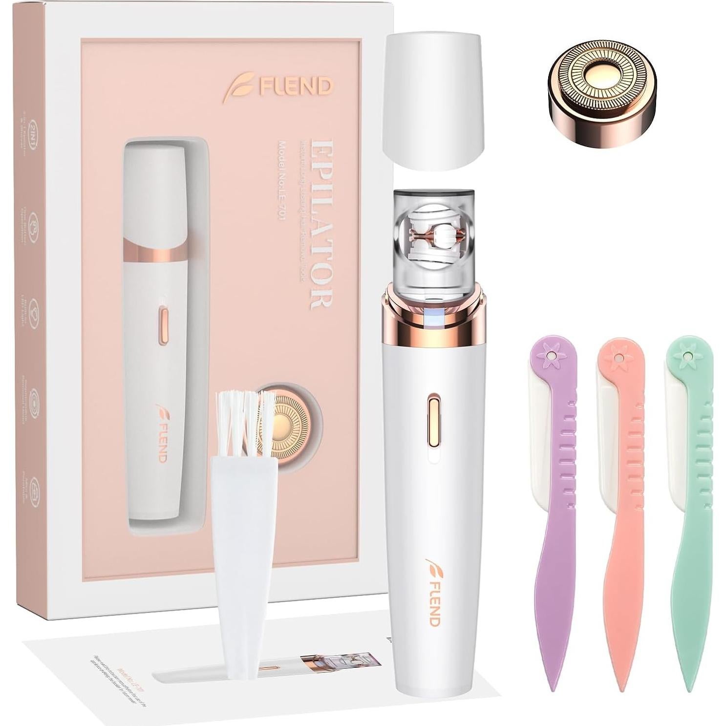 Epilador Facial 2 en 1 Flend para Mujeres con Luz LED
