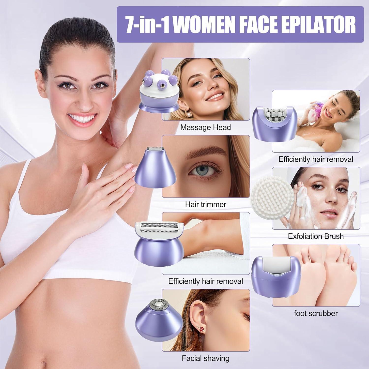 Depilador Facial 3.0 ATG 7-en-1 Recargable con Pantalla LED