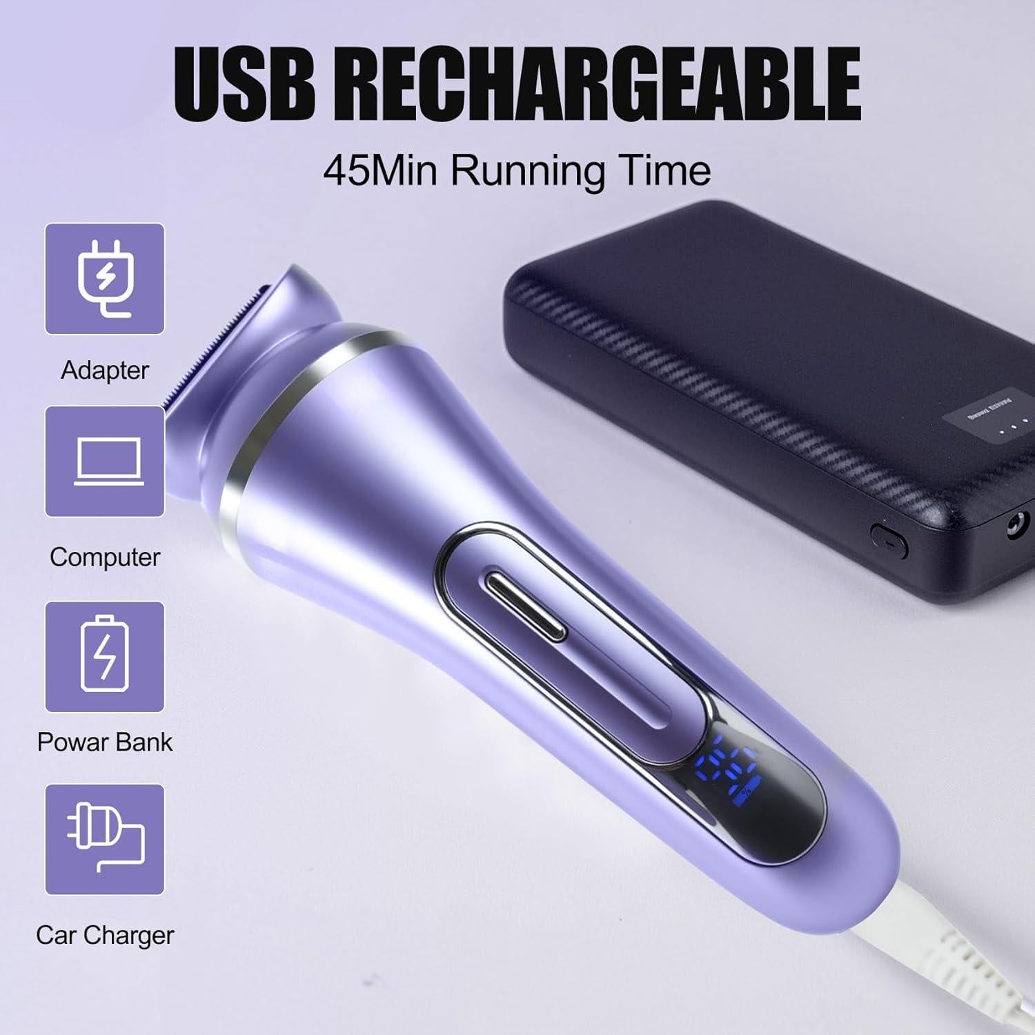 Depilador Facial 3.0 ATG 7-en-1 Recargable con Pantalla LED