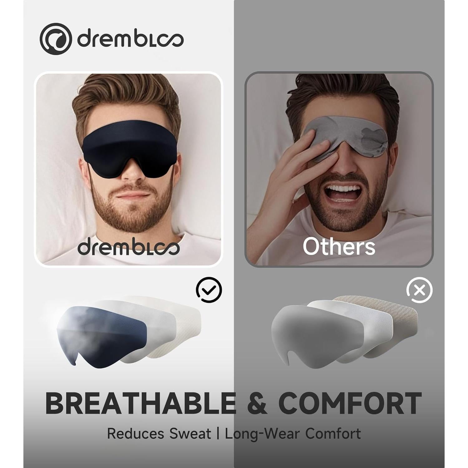 Máscara para dormir 3D Drembloo con espuma viscoelástica