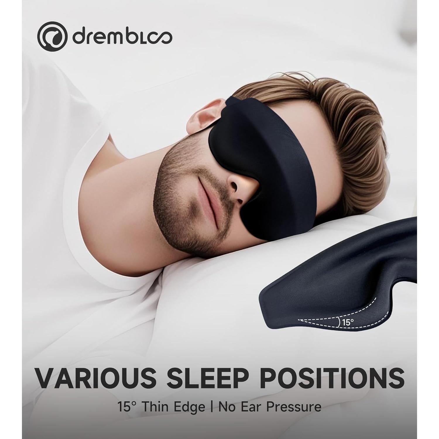 Máscara para dormir 3D Drembloo con espuma viscoelástica