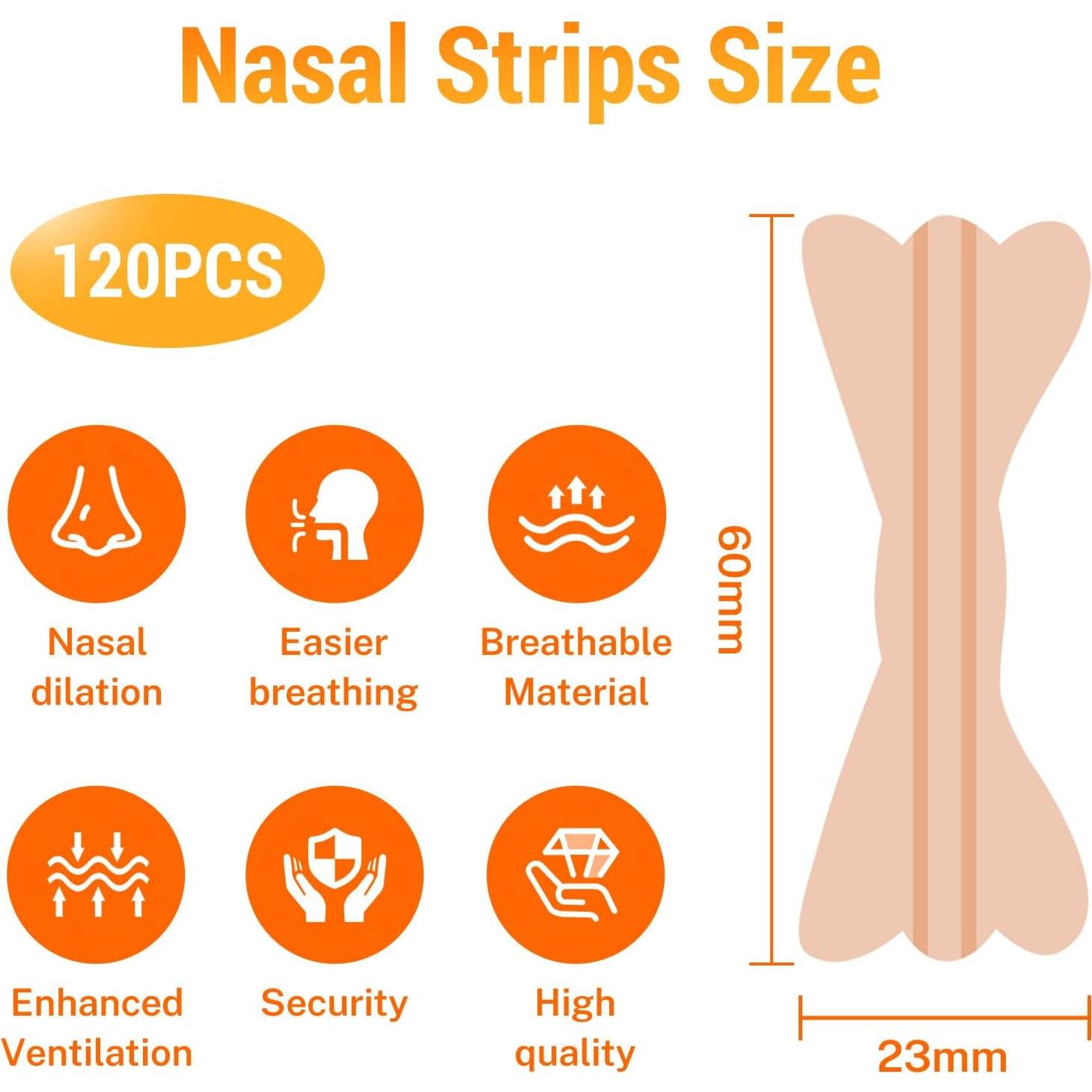 120 Tiras Nasales Anti Ronquidos LMOHBJ - Fuerza Extra