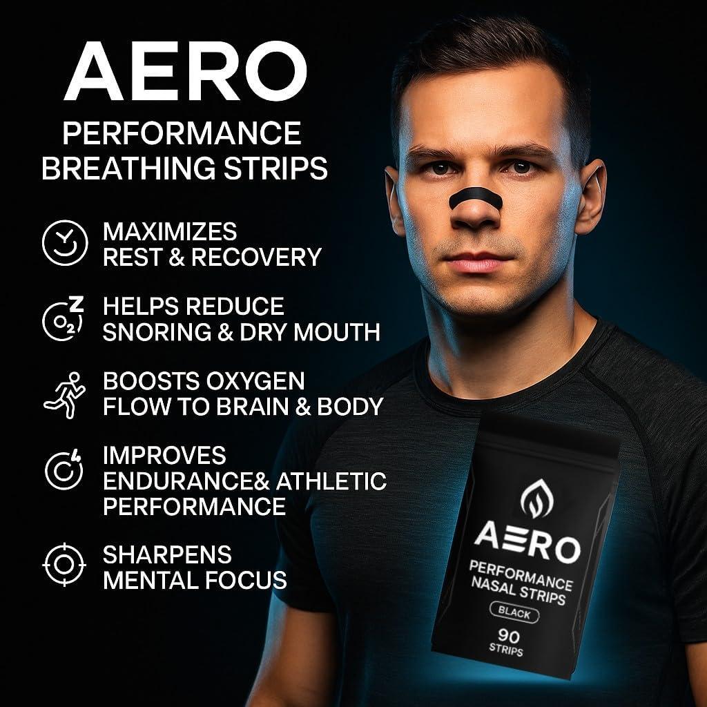 Tiras Nasales Atléticas Adhesivas 90 Unidades - Rendimiento y Sueño