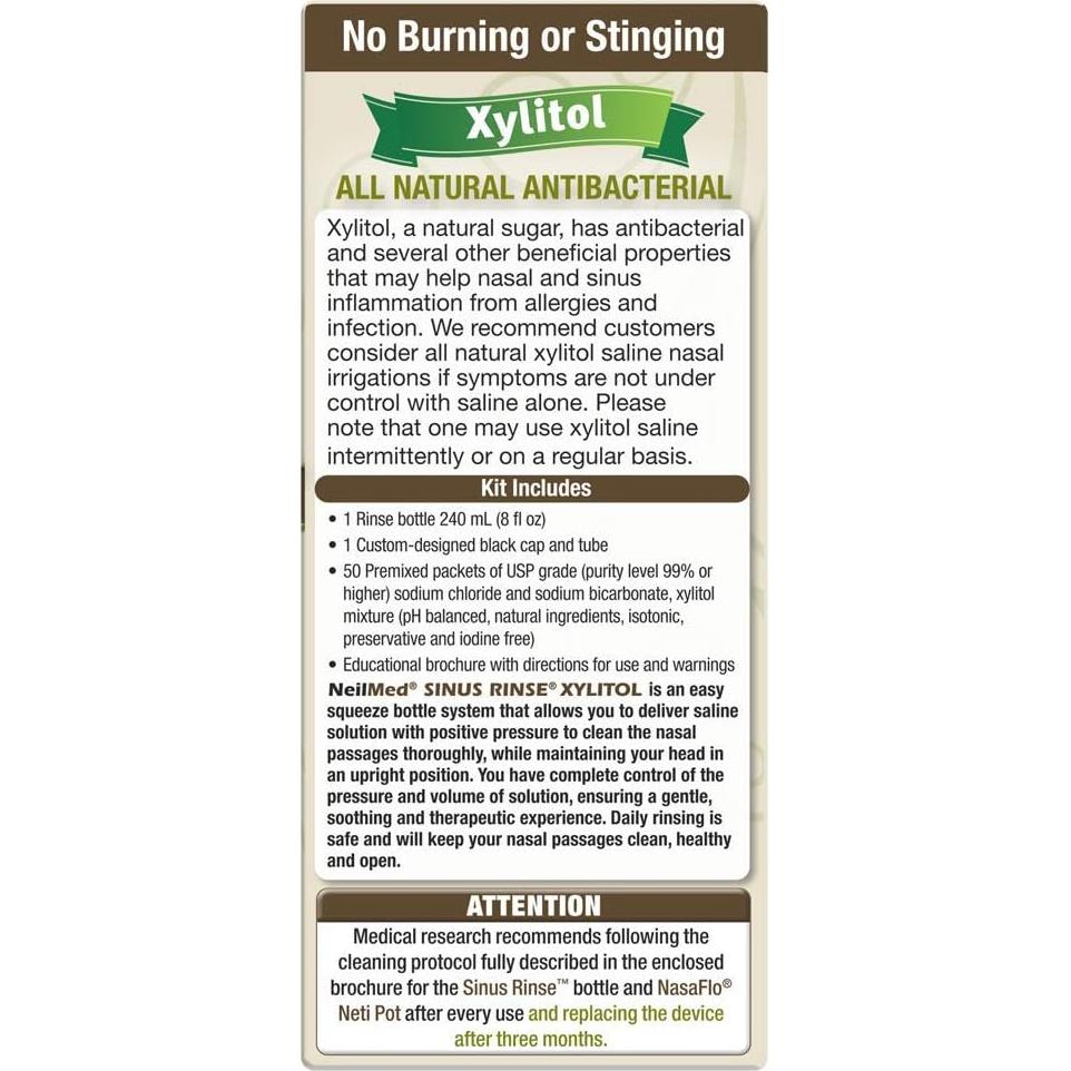 Kit de Enjuague Nasal NeilMed con Xilitol - 50 Unidades