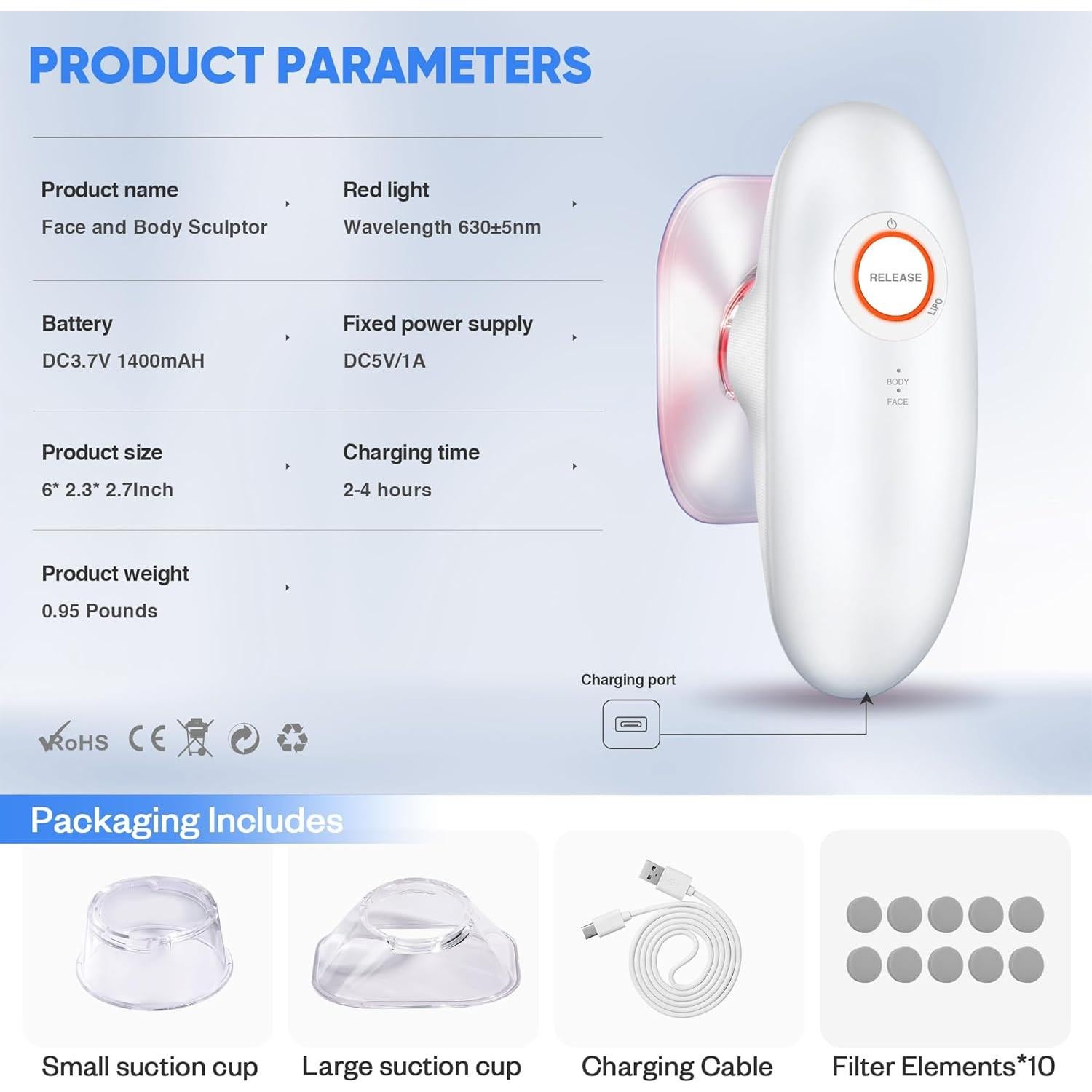 Masajeador Eléctrico de Celulitis 3-en-1 Ciyada - Blanco