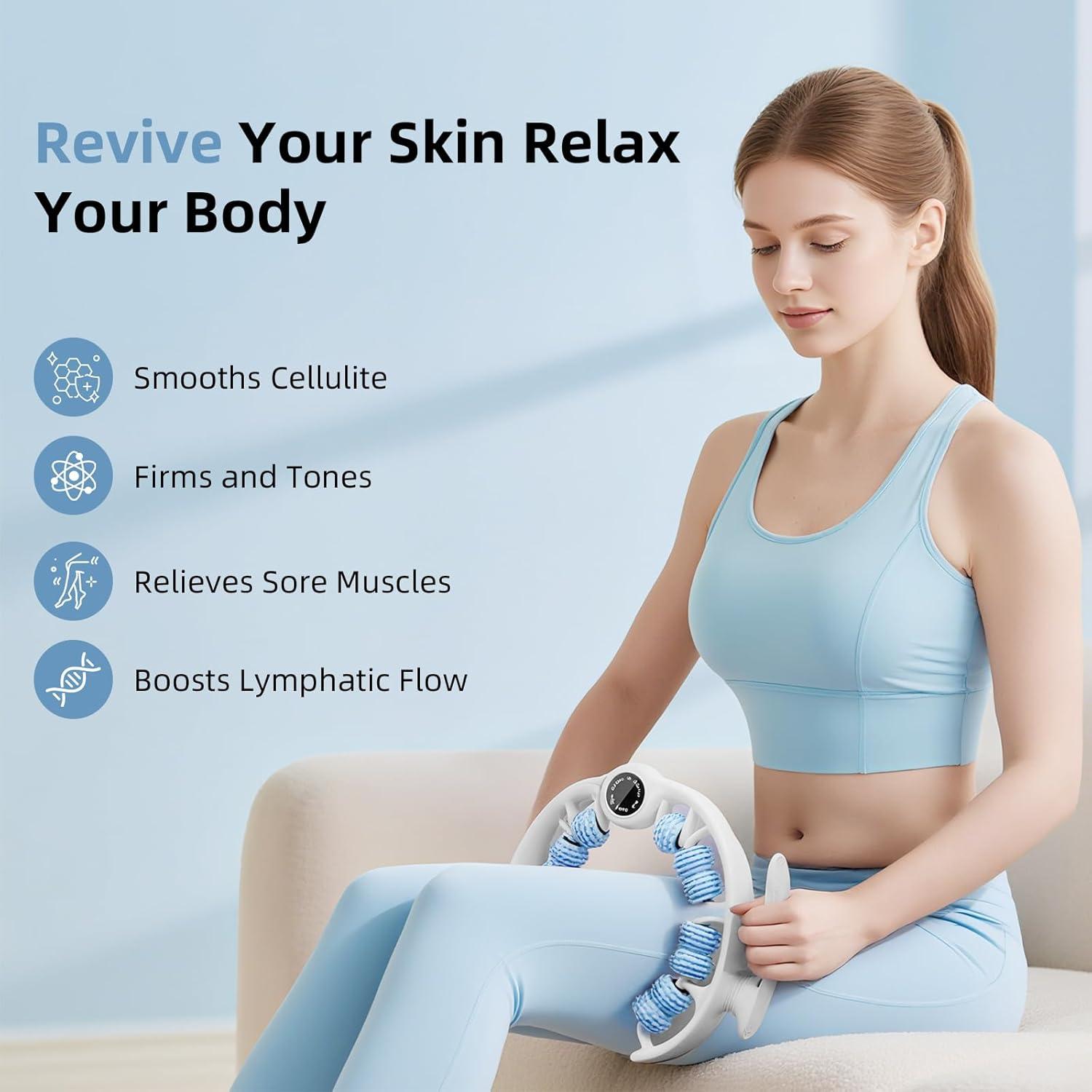 Rodillo de Masaje Anticelulitis LOTPICK Azul 25.9x25x4cm