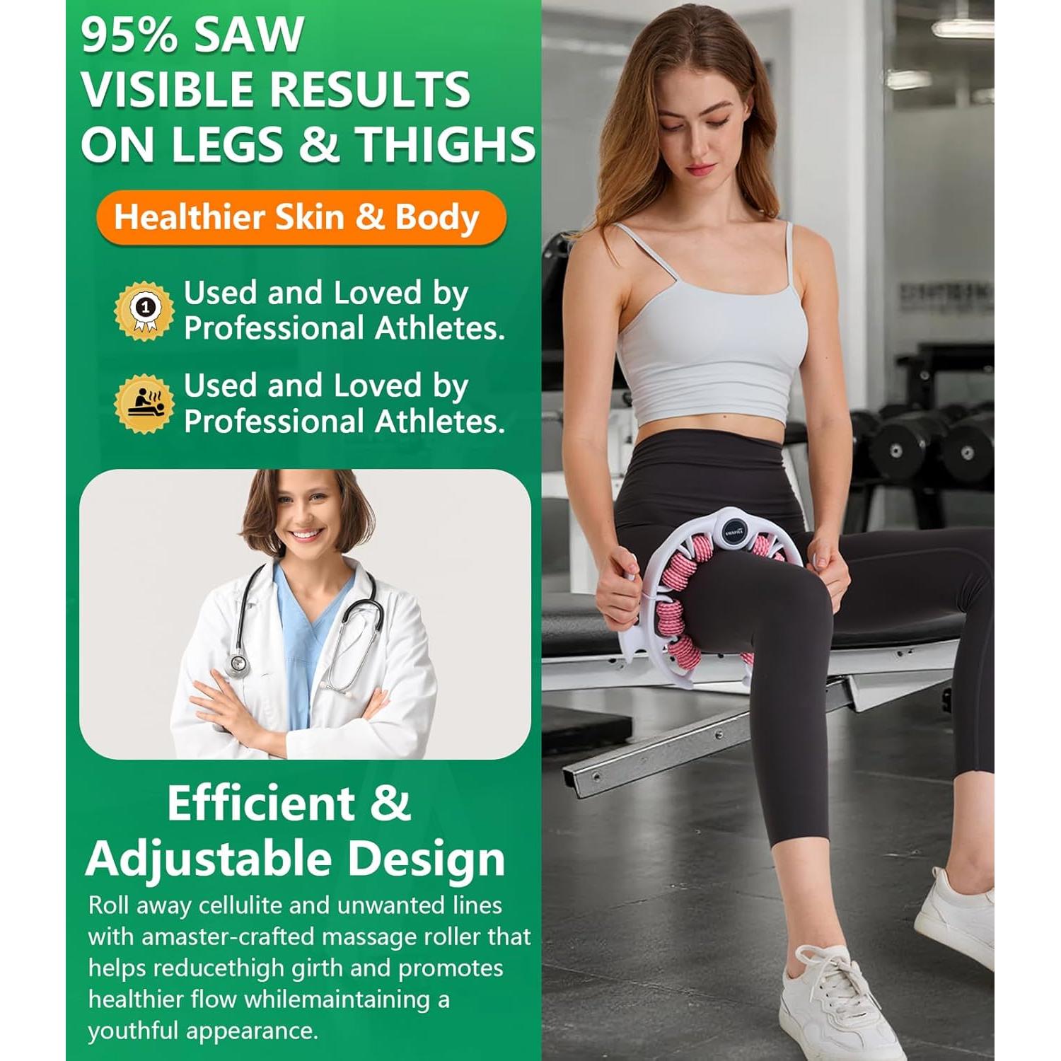 Rodillo de Masaje para Celulitis Uoxfill 360° Rosa