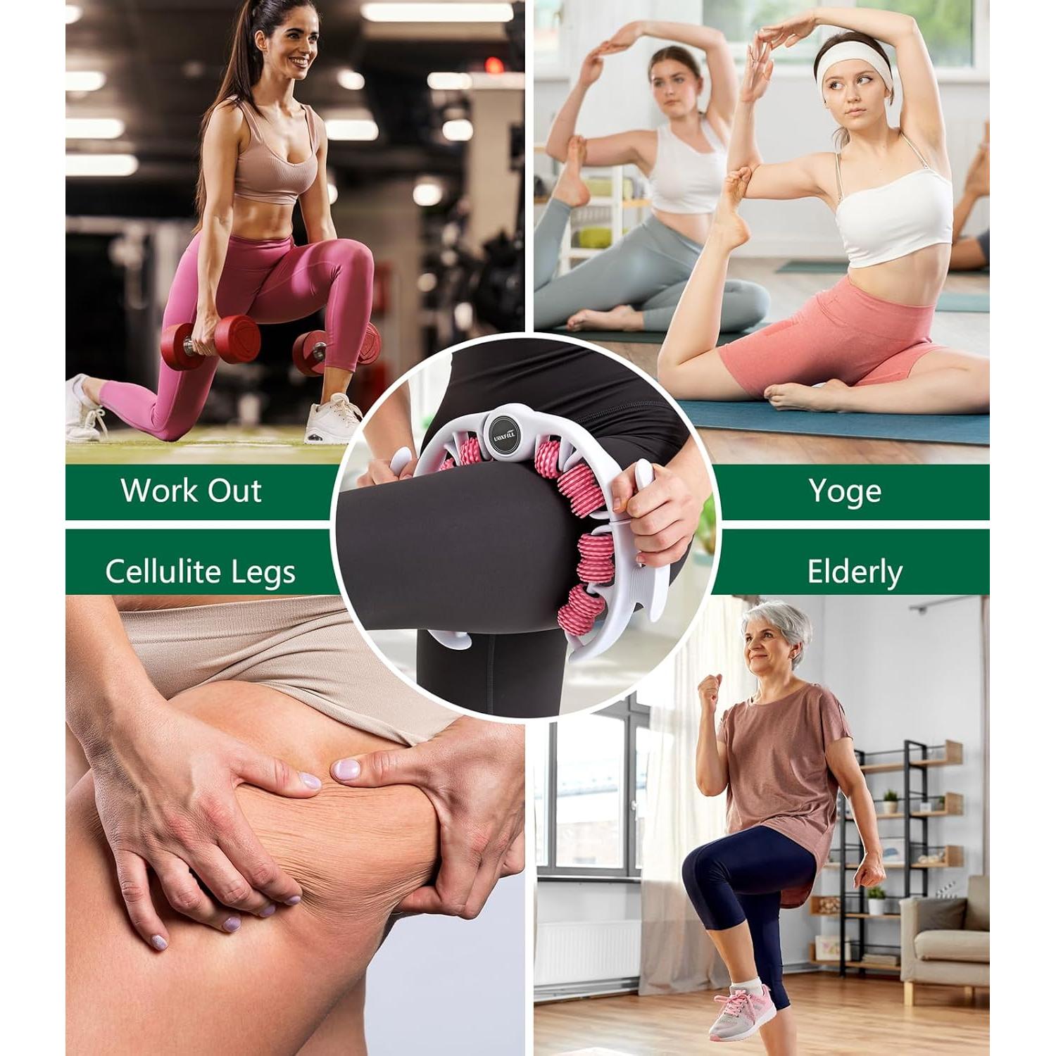 Rodillo de Masaje para Celulitis Uoxfill 360° Rosa