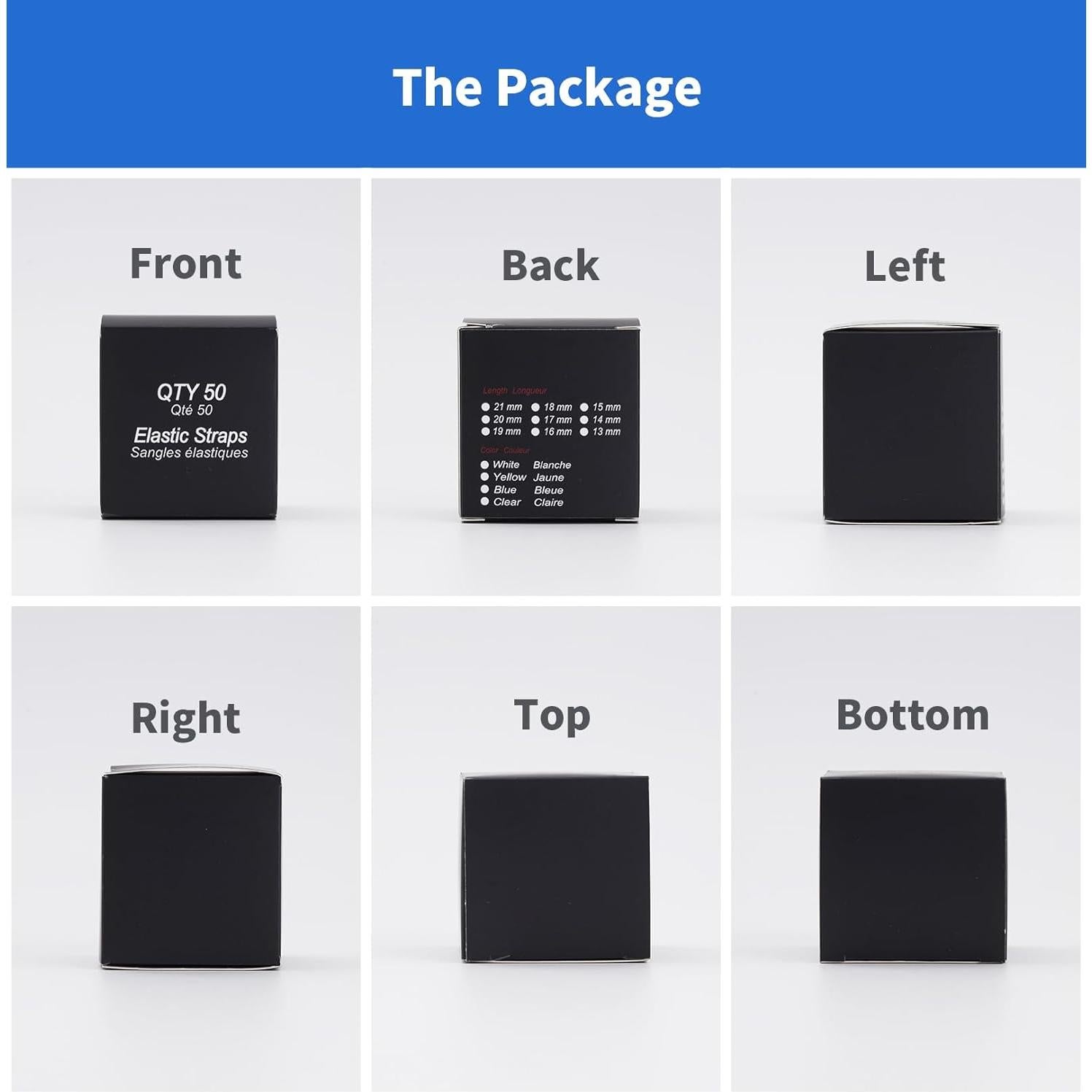 50 Correas Elásticas Reemplazo Antisnoring Makosmi 19mm Amarillo