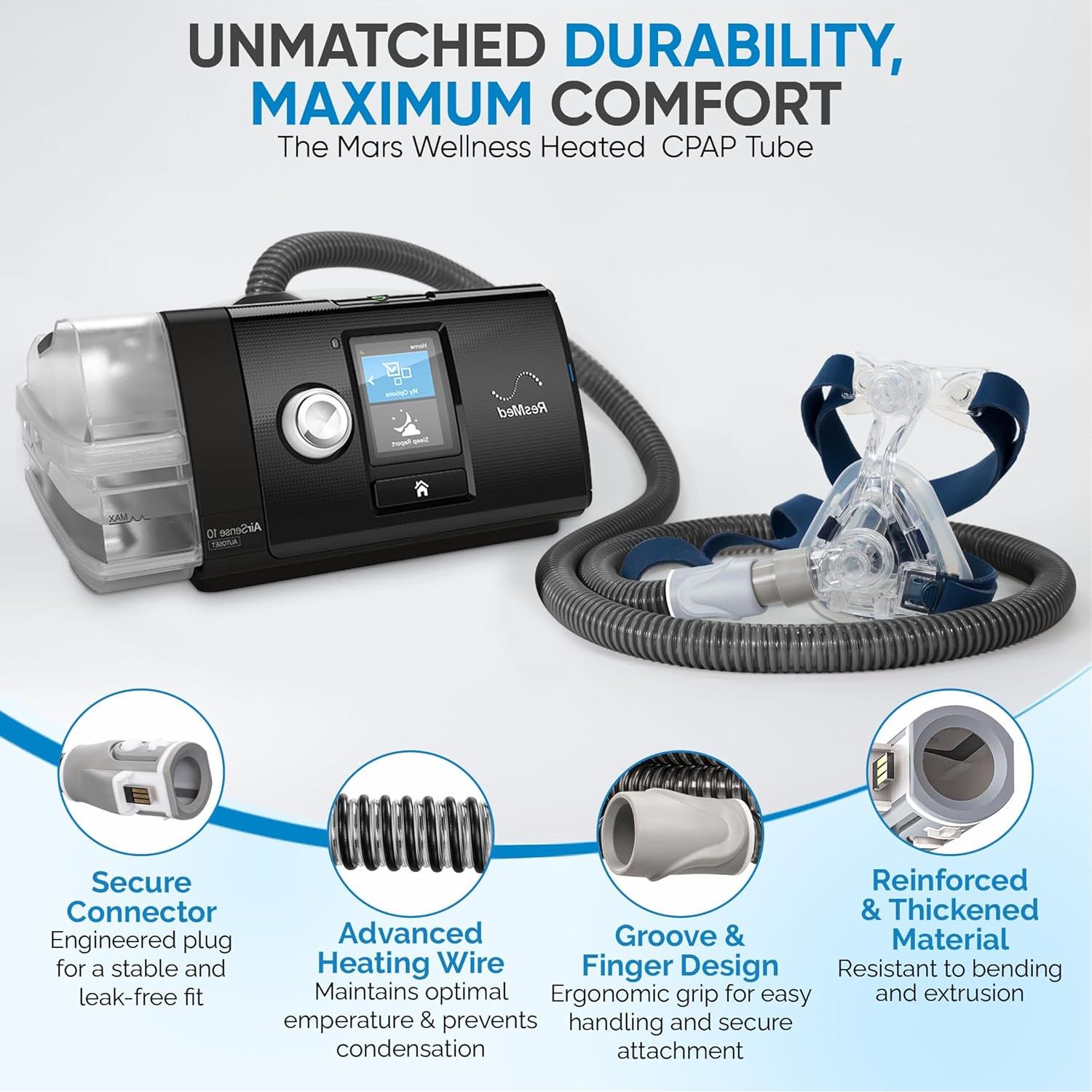 Tubo de Calefacción CPAP Mars Wellness 1.83m - Compatible AirSense 10