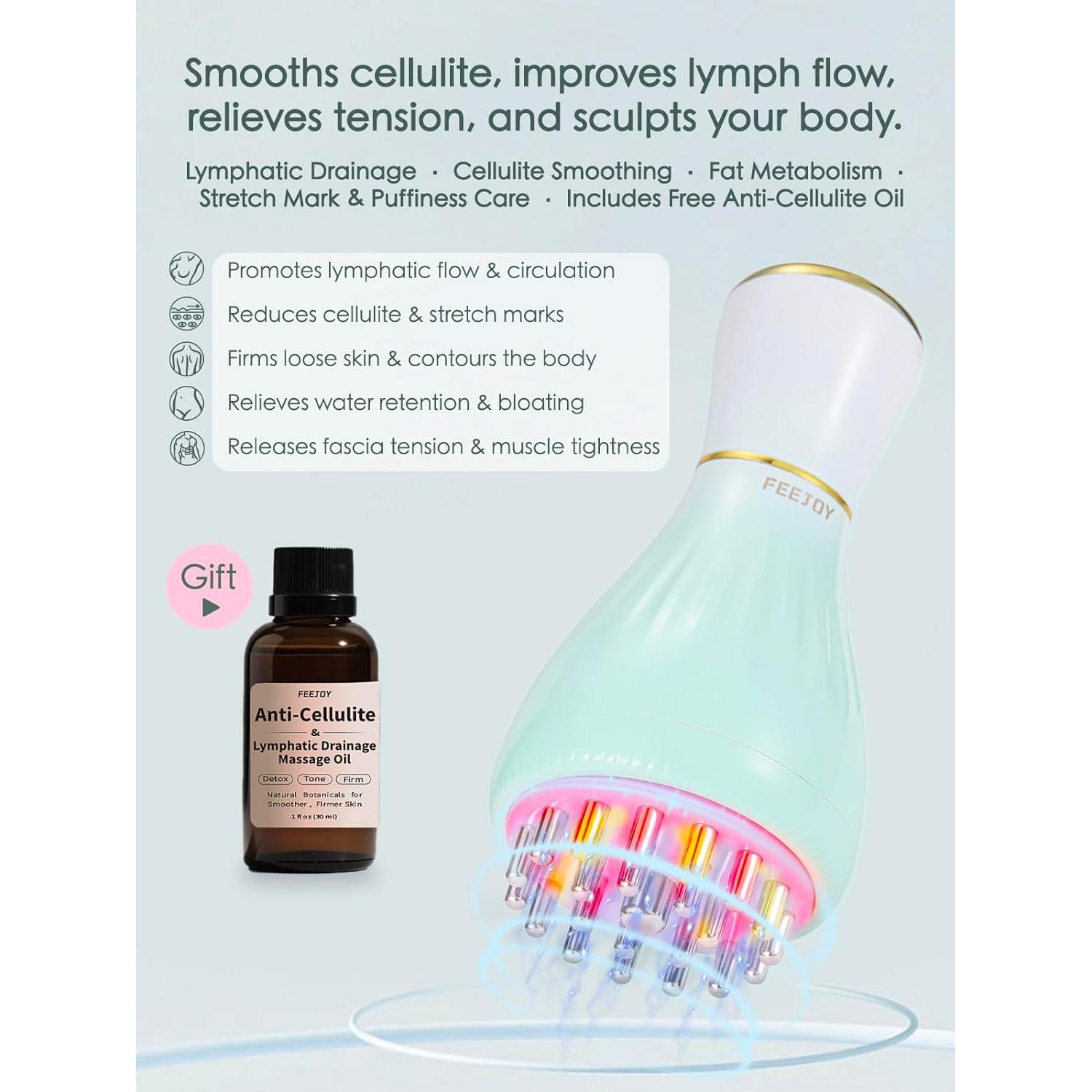 Masajeador Drenaje Linfático FEEJOY 917 con Calor y Vibración