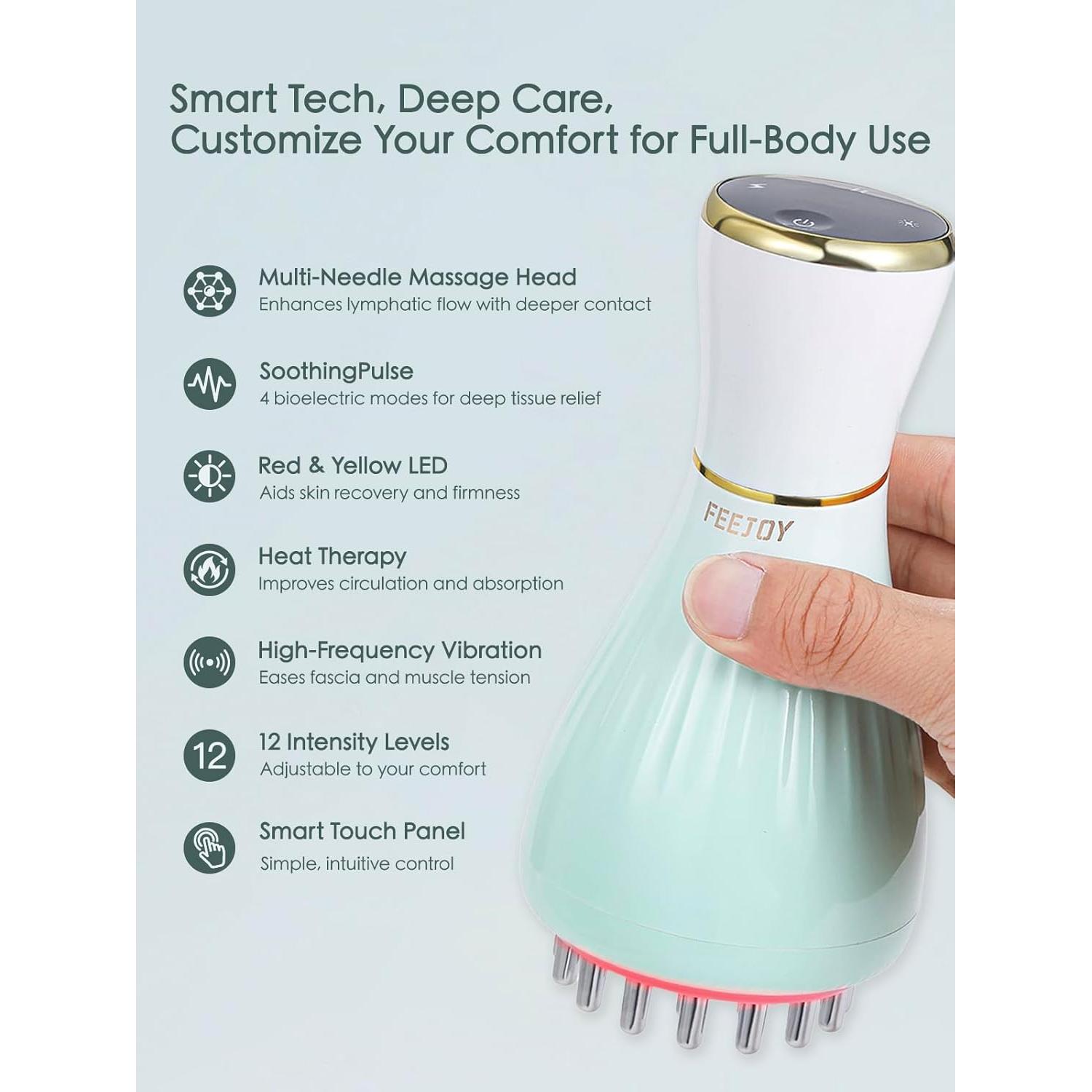 Masajeador Drenaje Linfático FEEJOY 917 con Calor y Vibración