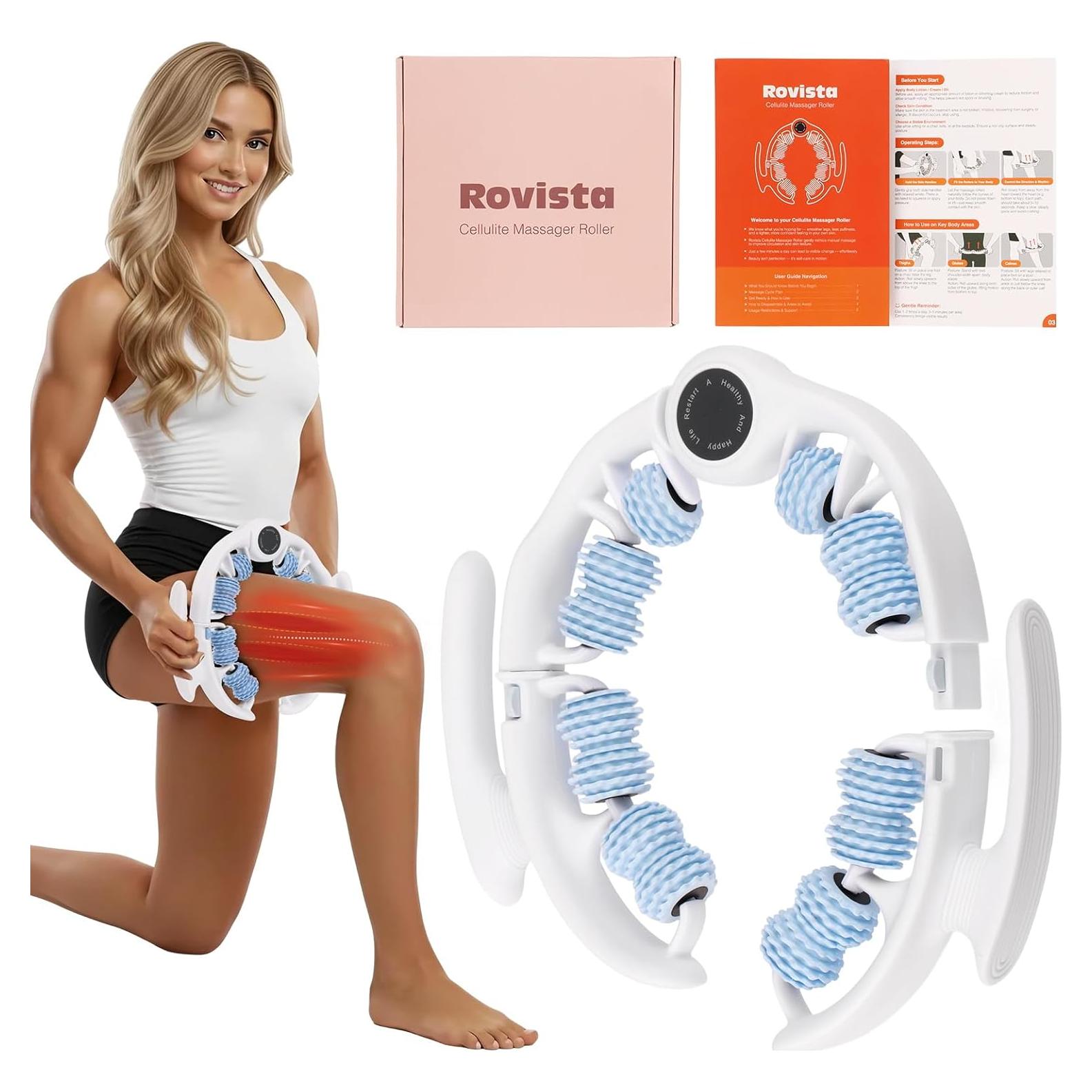 Rodillo de Masaje Anticelulitis Rovista Azul - Drenaje Linfático