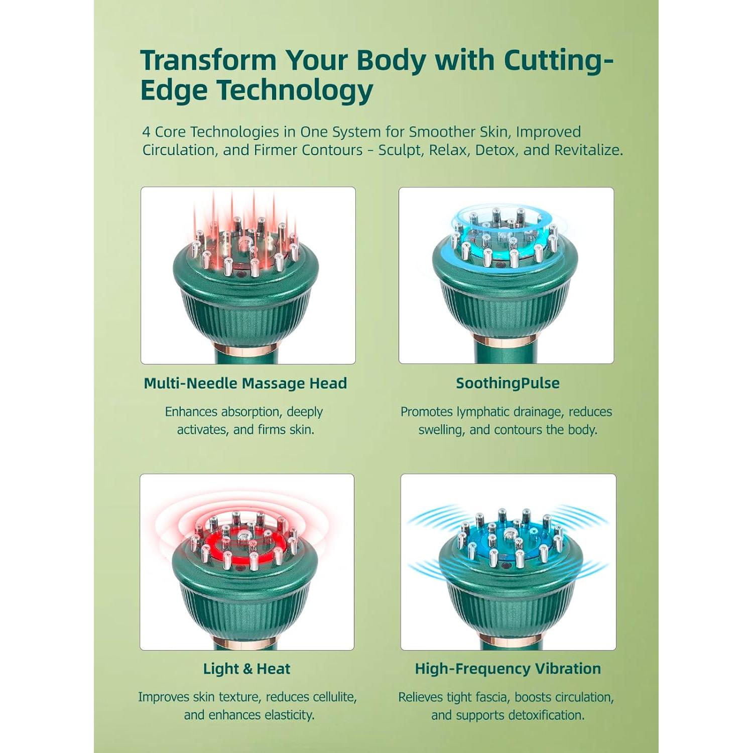 Masajeador Drenaje Linfático DIDEER A700 Verde - Anticelulitis