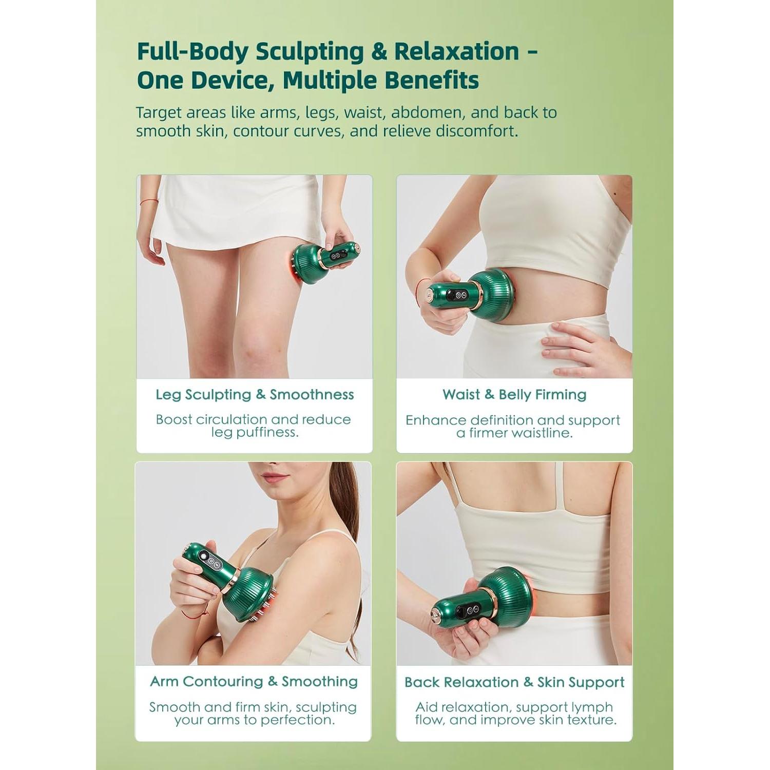 Masajeador Drenaje Linfático DIDEER A700 Verde - Anticelulitis