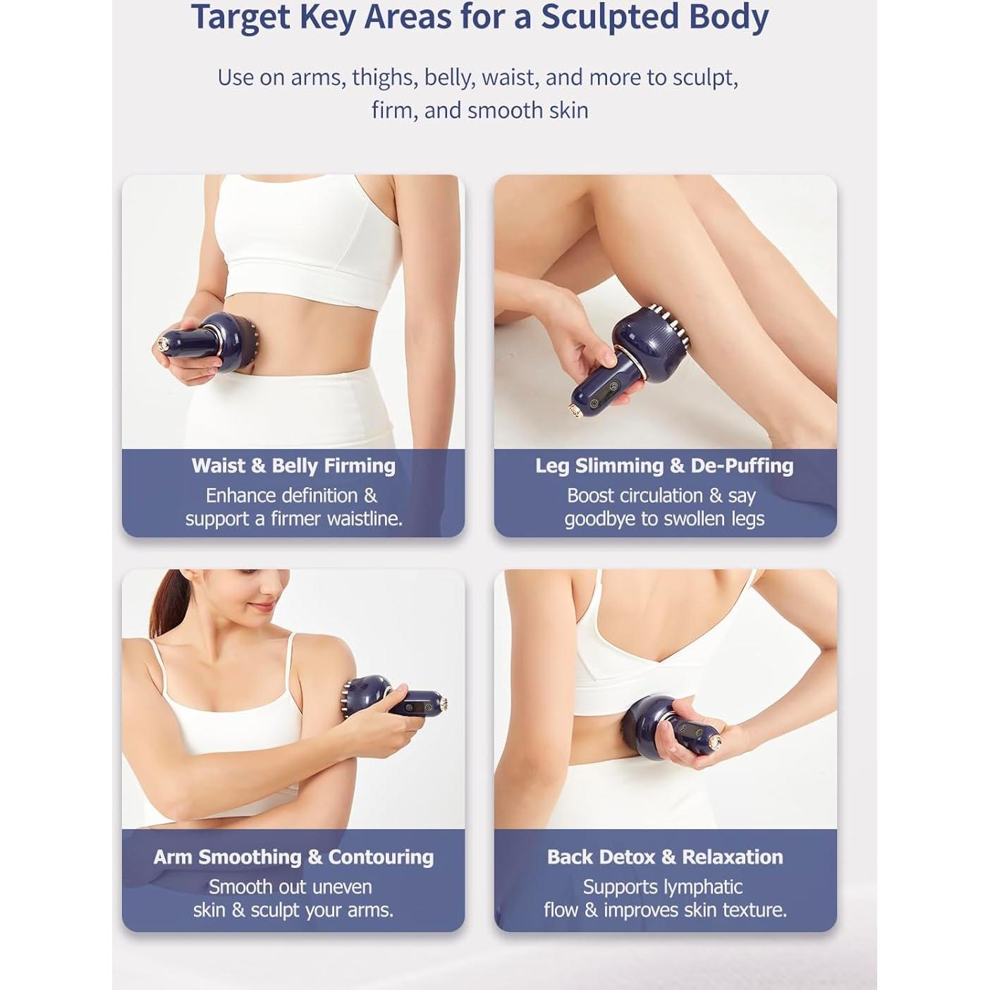 Masajeador Drenaje Linfático Paiaito G05, Anticelulitis, Calor y Vibración