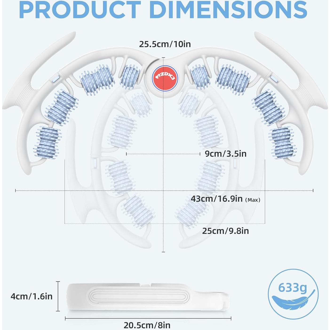 Rodillo de Masaje Anticelulitis MZDXJ - 8 Ruedas, Alivio Dolor
