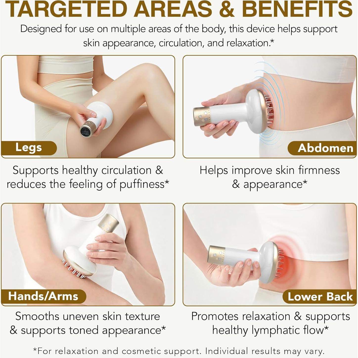 Masajeador Drenaje Linfático Anticelulitis 4-en-1 Portátil