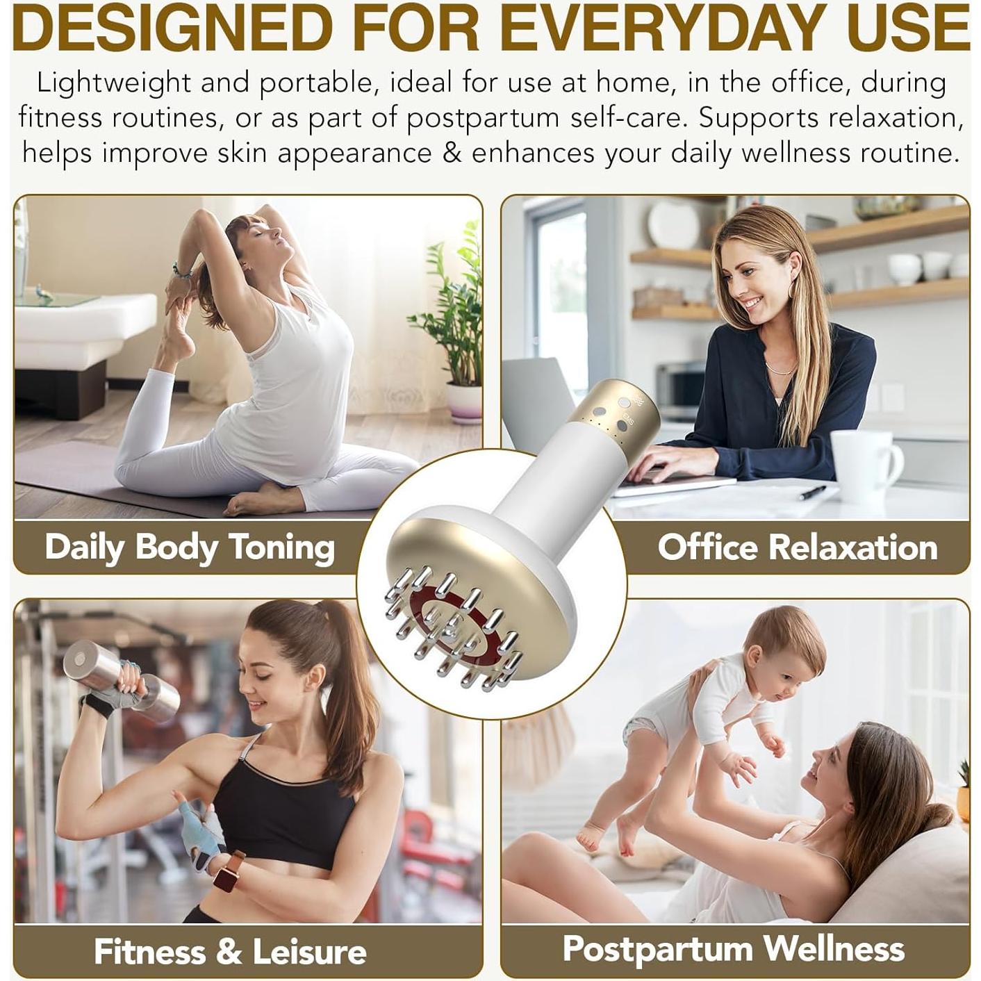 Masajeador Drenaje Linfático Anticelulitis 4-en-1 Portátil