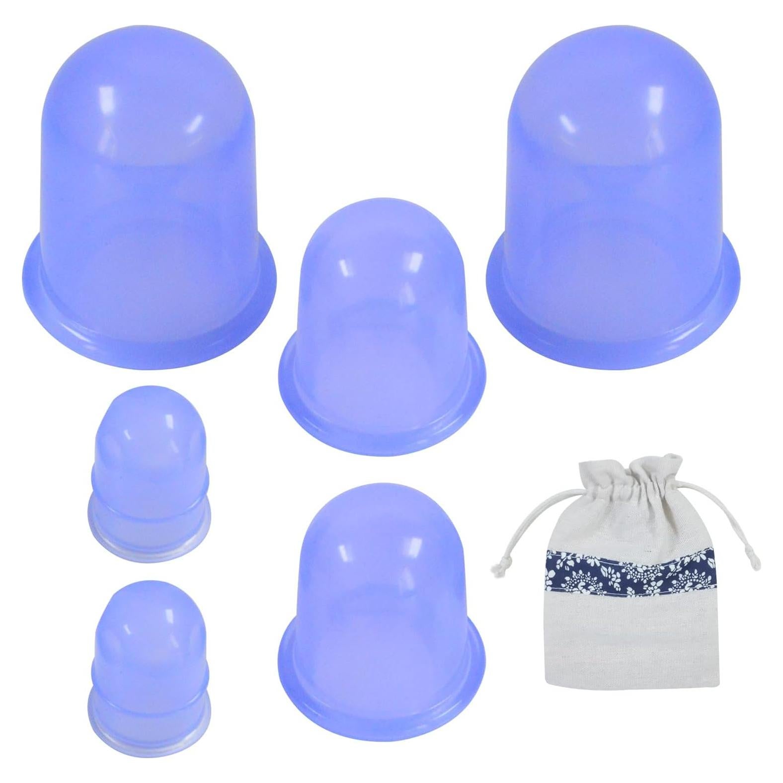 Juego de 6 Ventosas de Silicona LEEHOWA para Masaje Anticelulitis