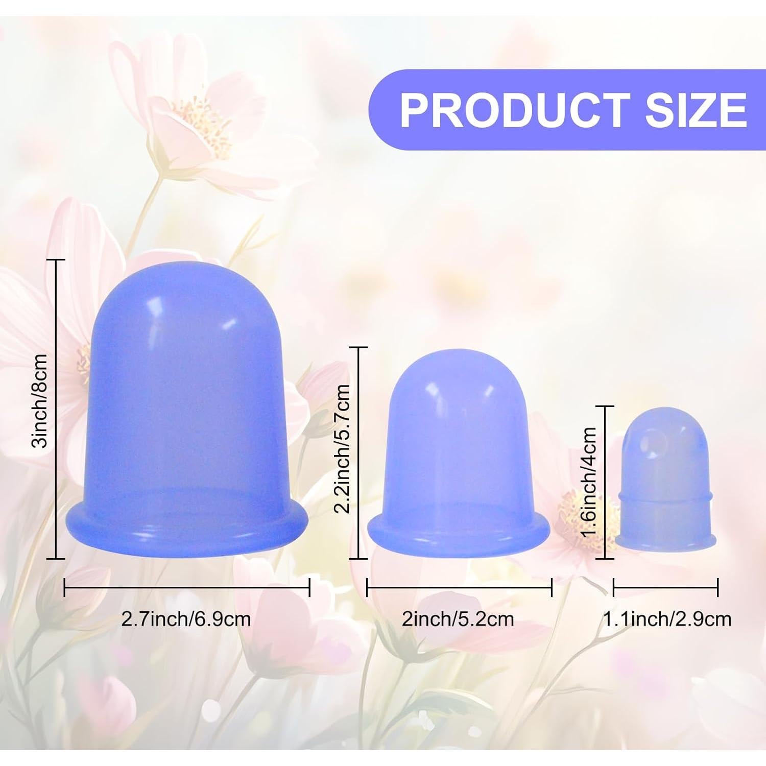 Juego de 6 Ventosas de Silicona LEEHOWA para Masaje Anticelulitis