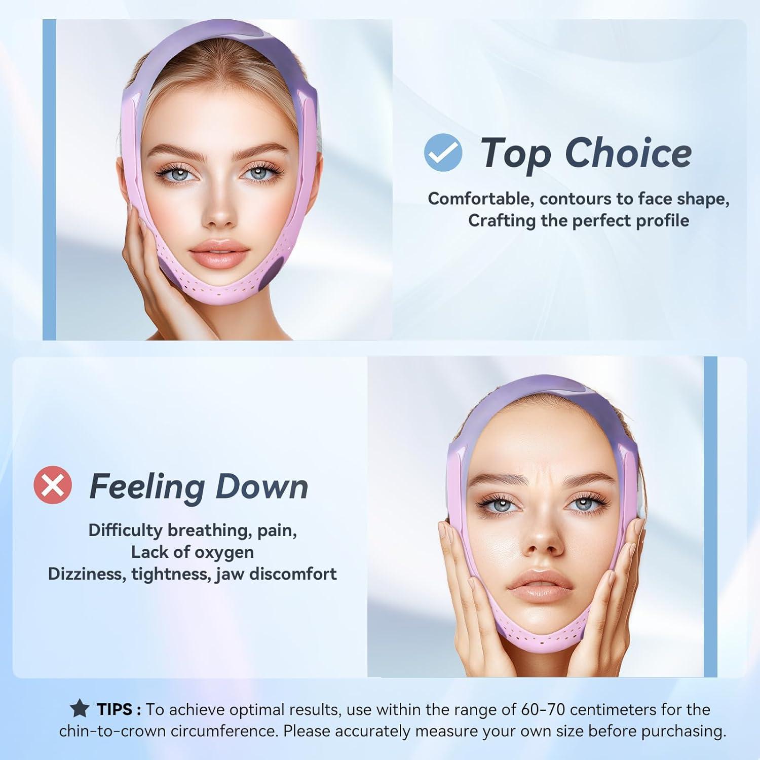 Correa Facial V-Line ONLUKY de Silicona Suave - Anti Ronquidos