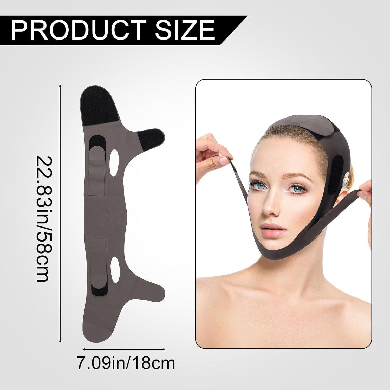 Mascarilla Elevadora V Sinbana, Reutilizable y Ajustable, Negro