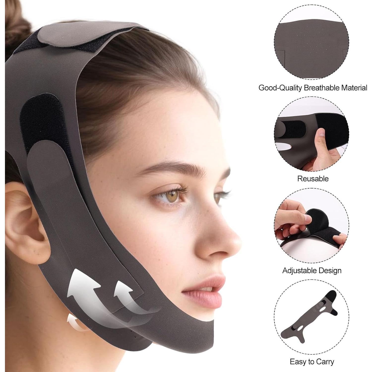 Mascarilla Elevadora V Sinbana, Reutilizable y Ajustable, Negro