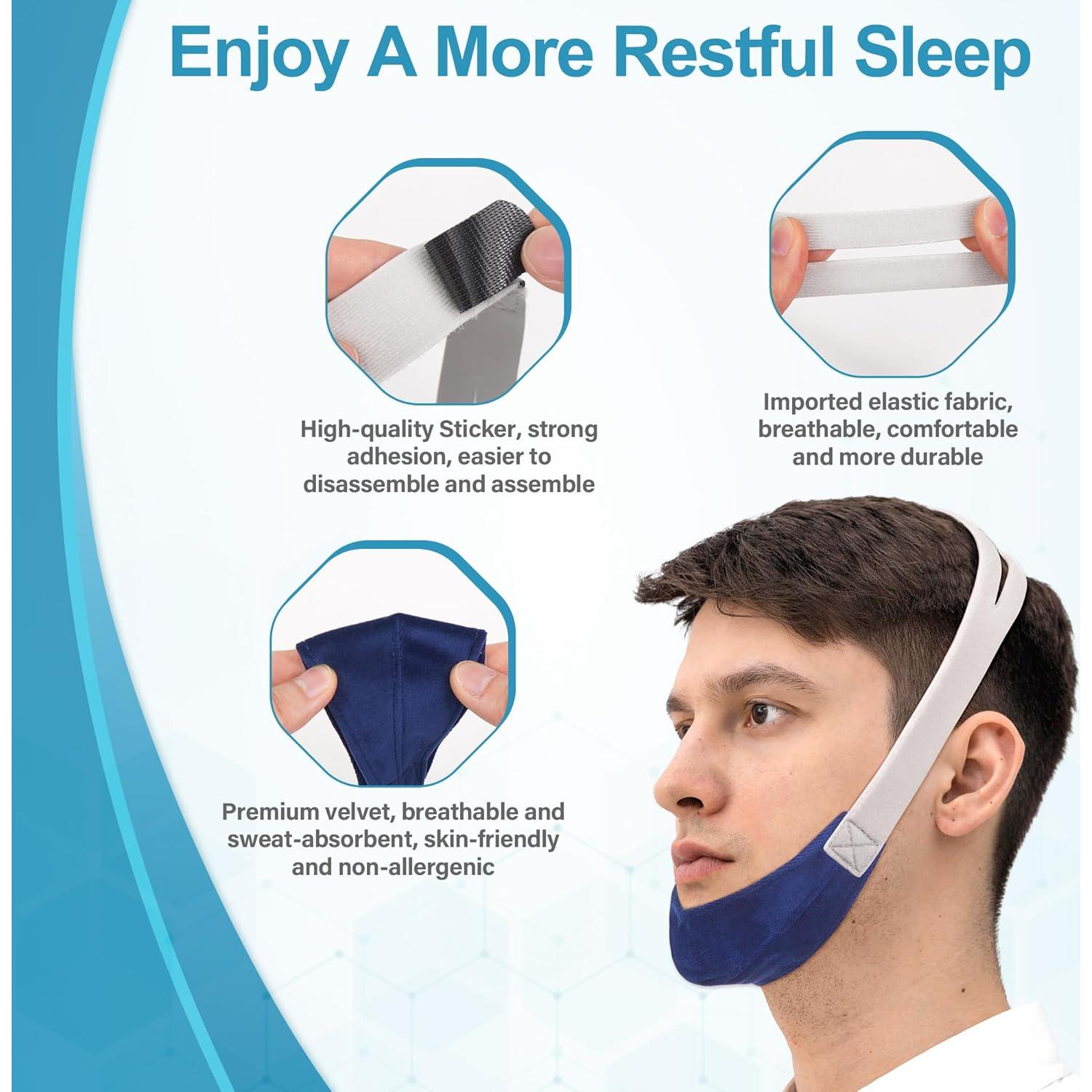 Correas para la Barbilla IDEAR 2 Pcs Anti Ronquidos Transpirables