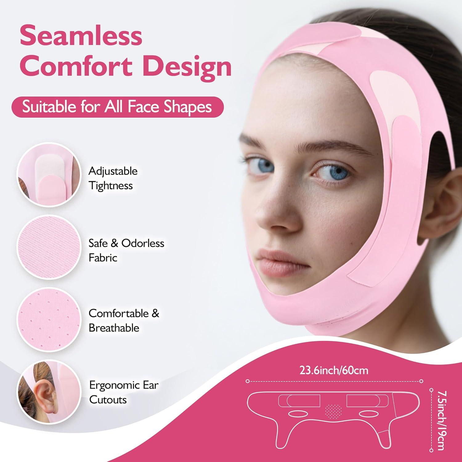 Conjunto Reductor Doble Papada Azrra - Máscara Elevadora V y Ejercitador Mandíbula