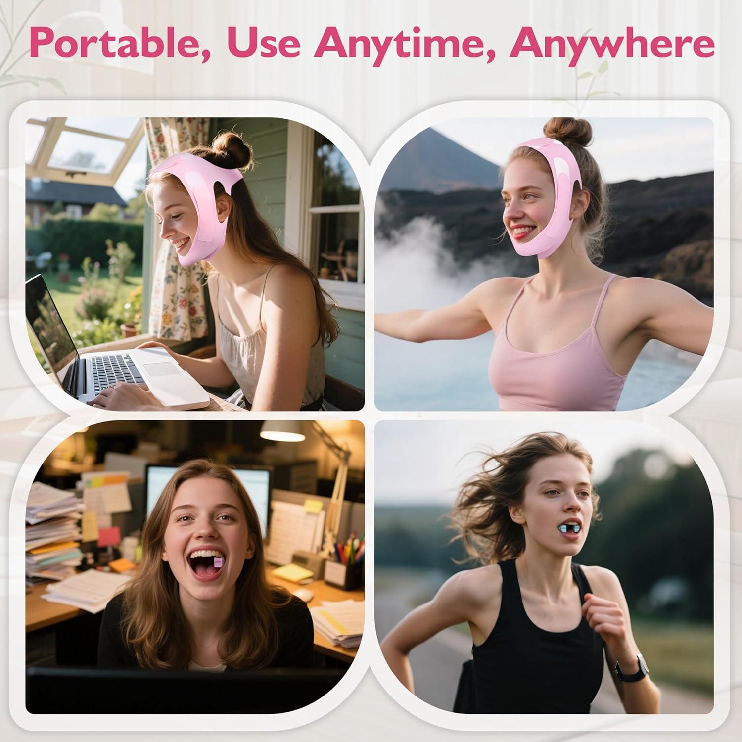 Conjunto Reductor Doble Papada Azrra - Máscara Elevadora V y Ejercitador Mandíbula