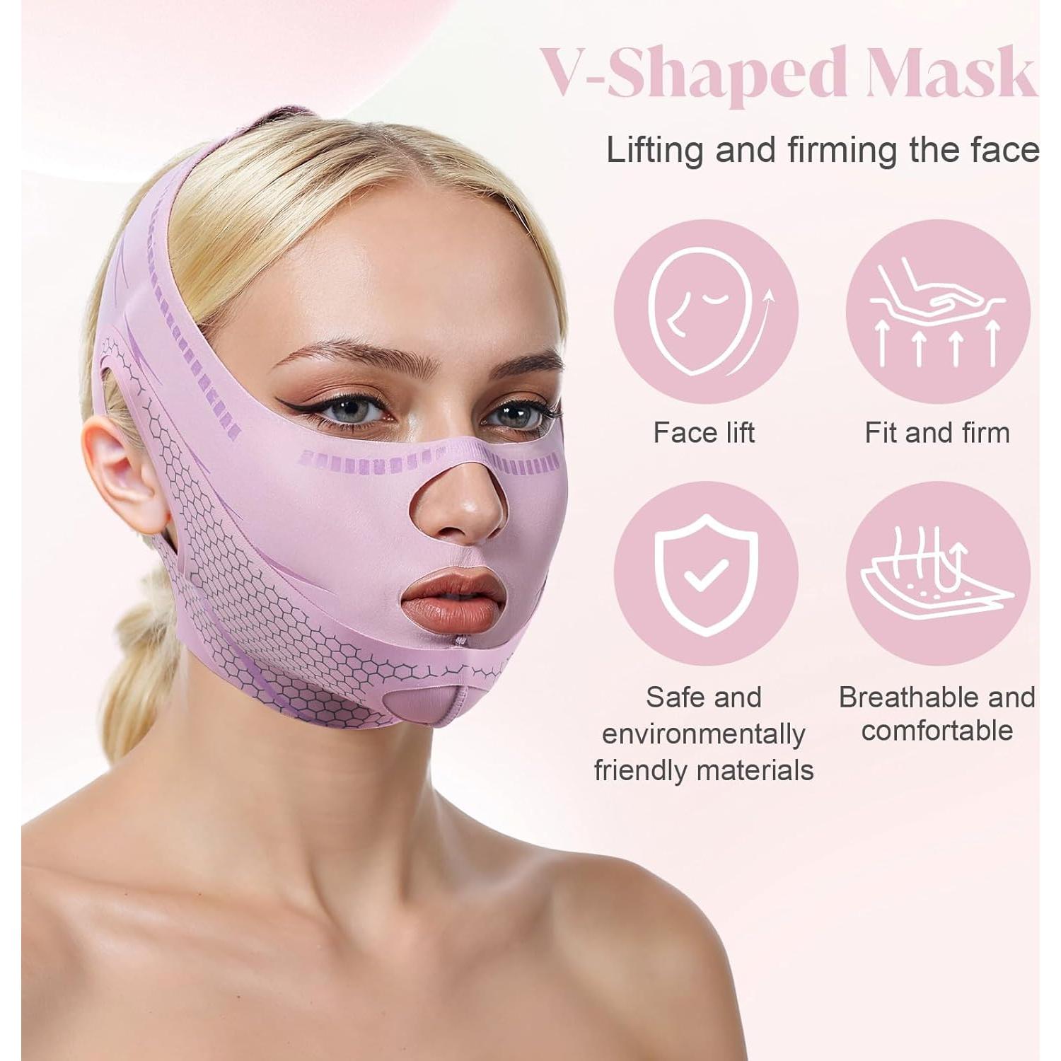 Correa Facial Ajustable Hpmjz Máscara Levantamiento V Reutilizable