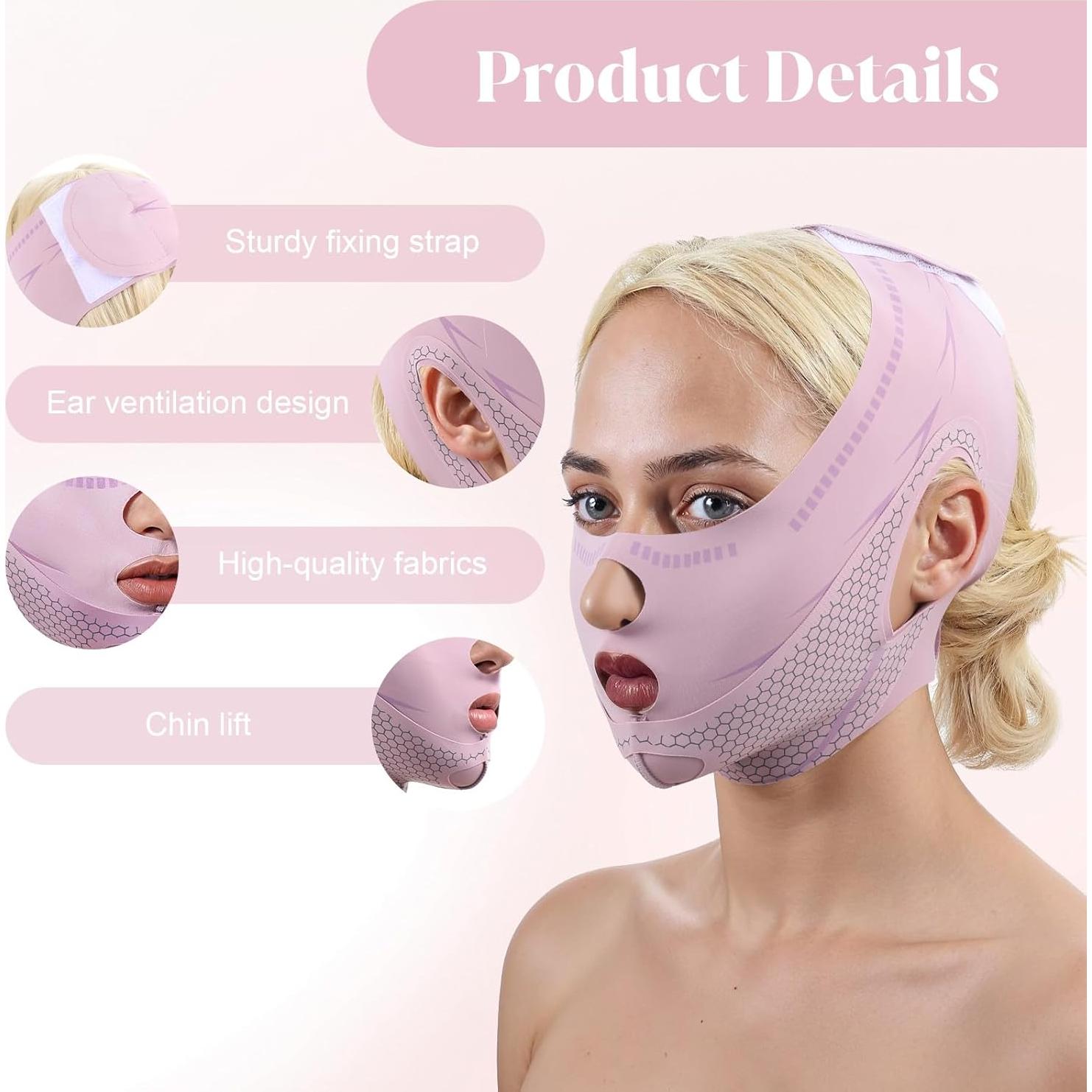 Correa Facial Ajustable Hpmjz Máscara Levantamiento V Reutilizable