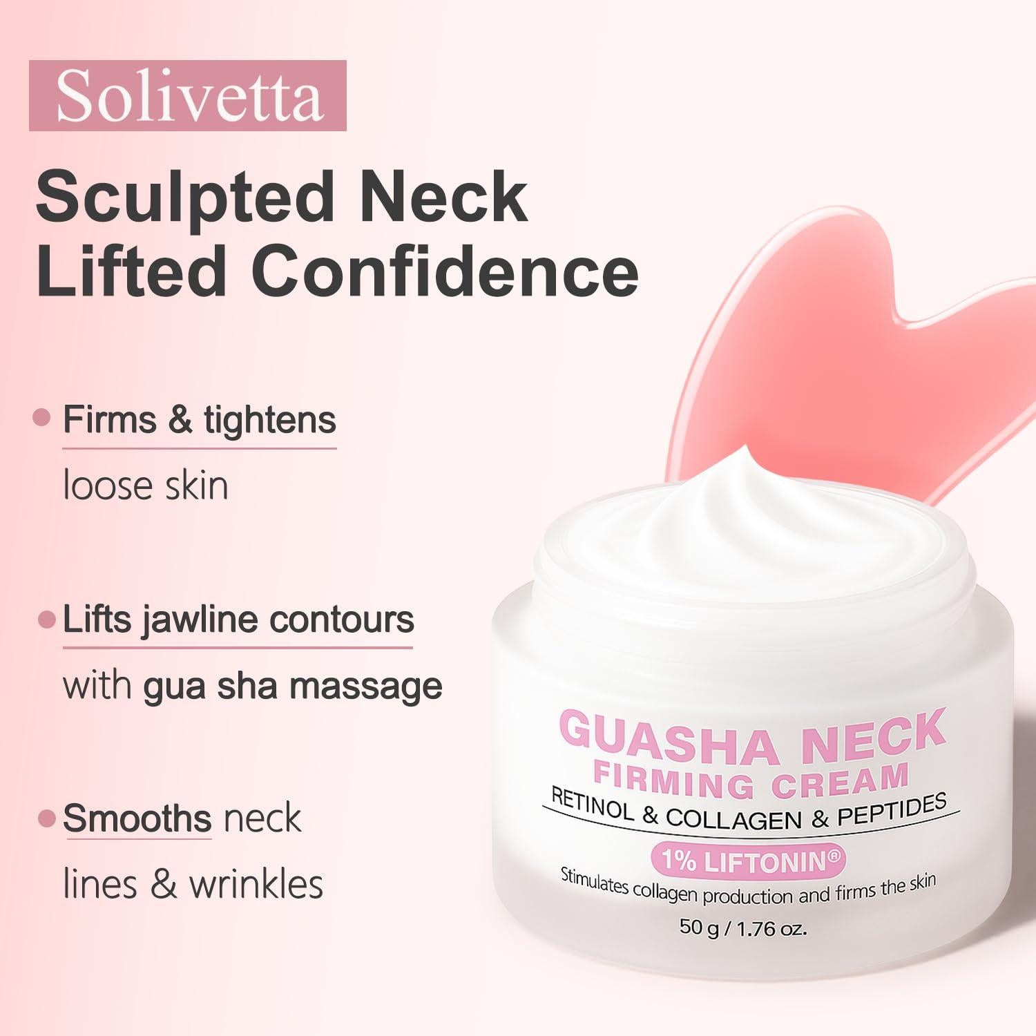 Crema Reafirmante para el Cuello Solivetta 50g con Gua Sha