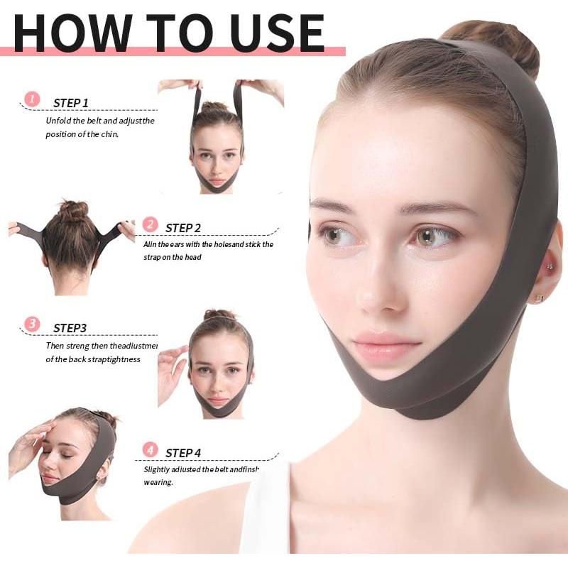 Correa Reductora Doble Papada V-Line FA - Ajustable Gris