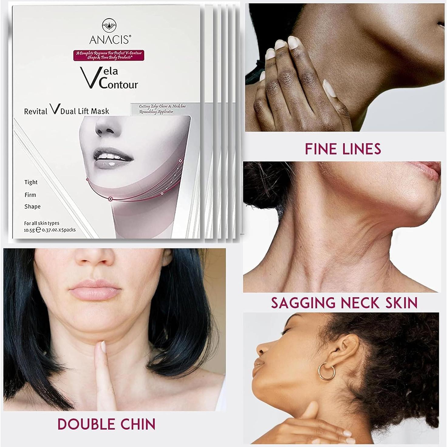 Máscara Reafirmante para Cuello y Barbilla Anacis - 5 Unidades