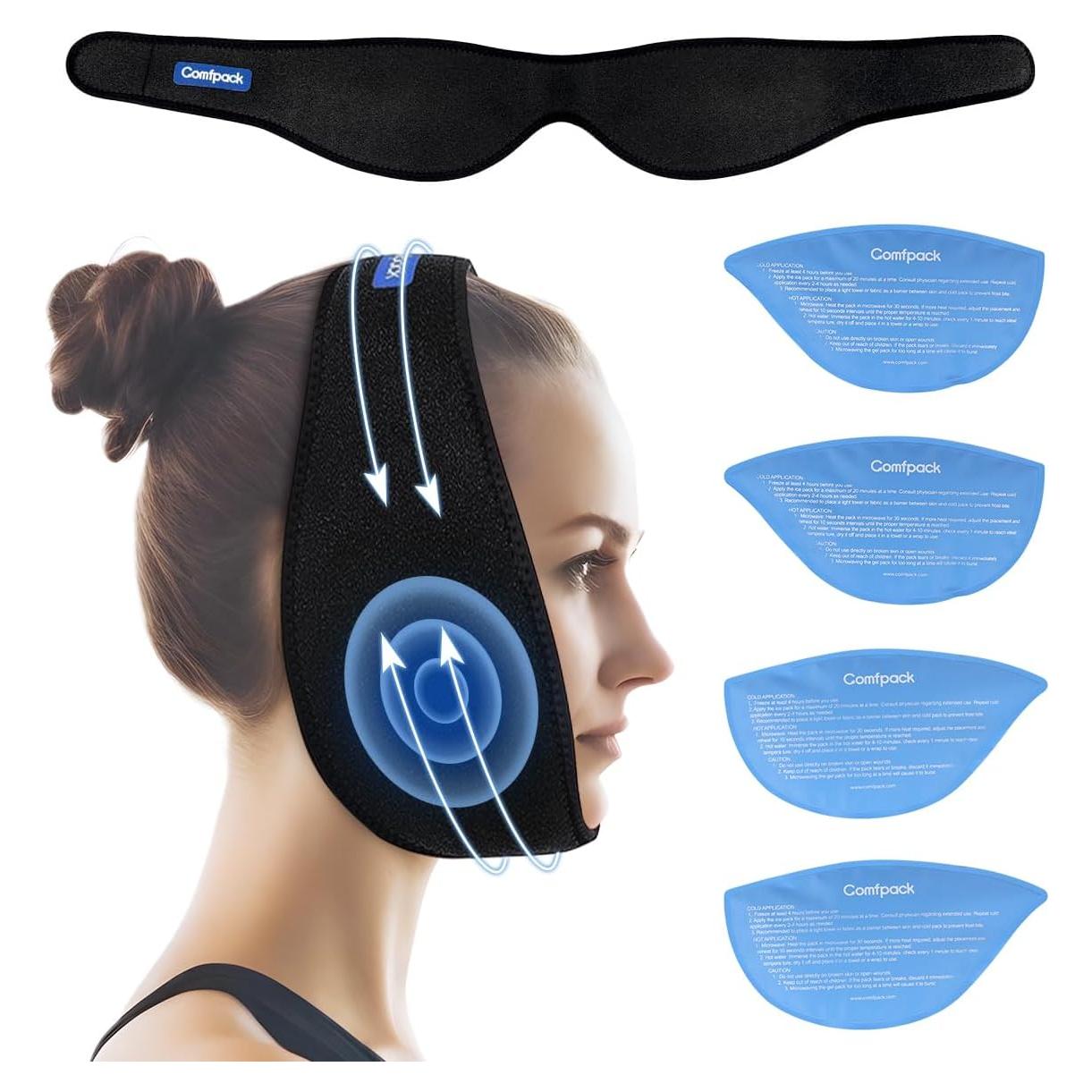 Compresa de Hielo Facial Comfpack con 4 Paquetes de Gel Reutilizables