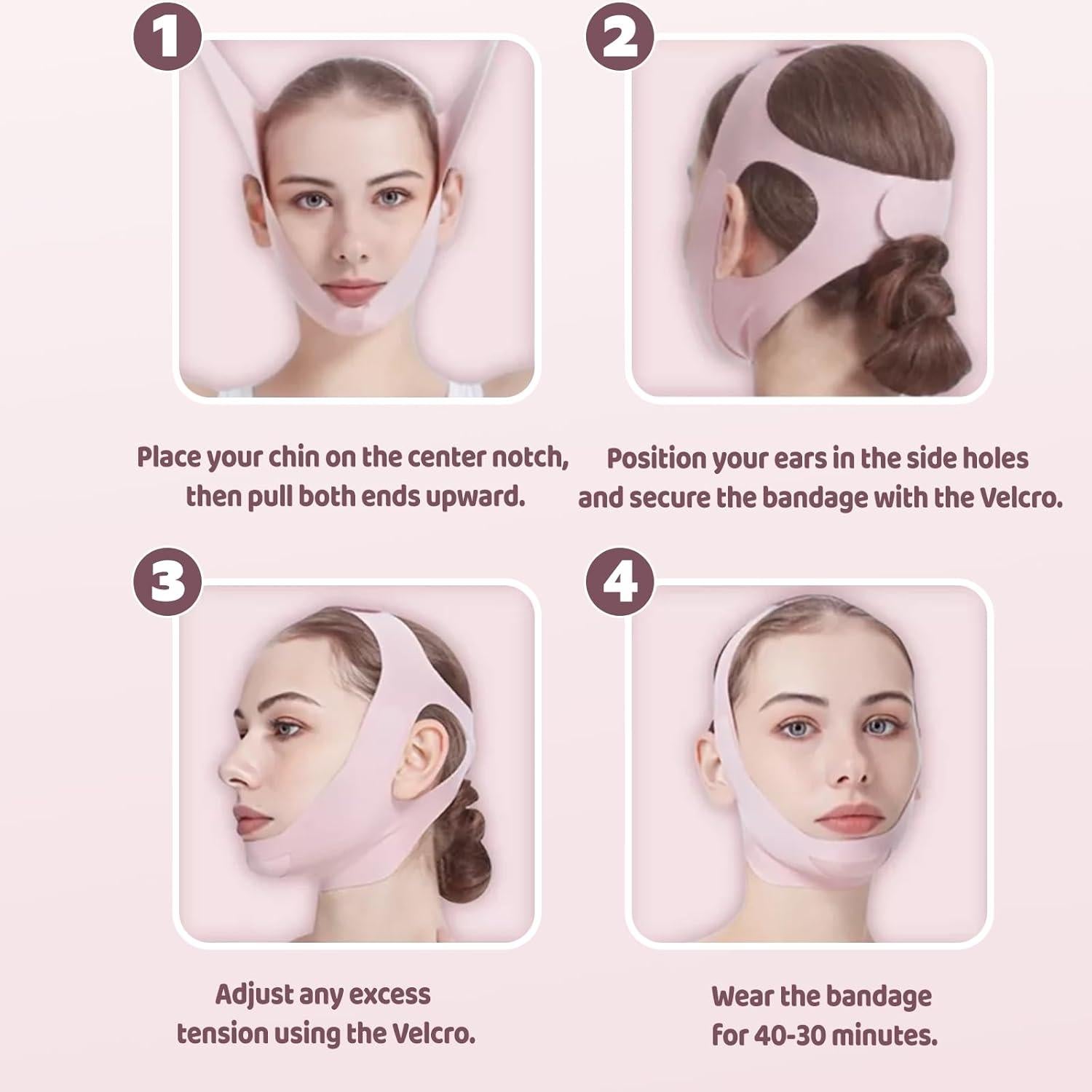 Cinta Elevadora Facial V BOBOAR para Doble Papada - Transpirable