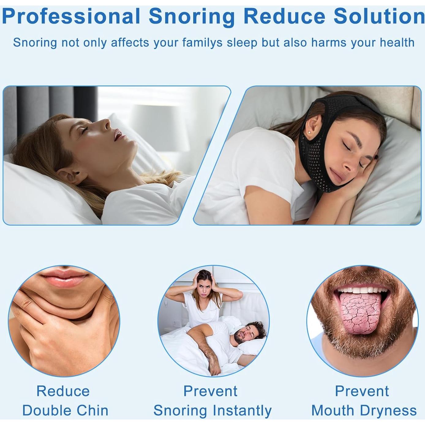 Correa para Barbilla Anti Ronquidos AIR BLOW Ajustable con Máscara