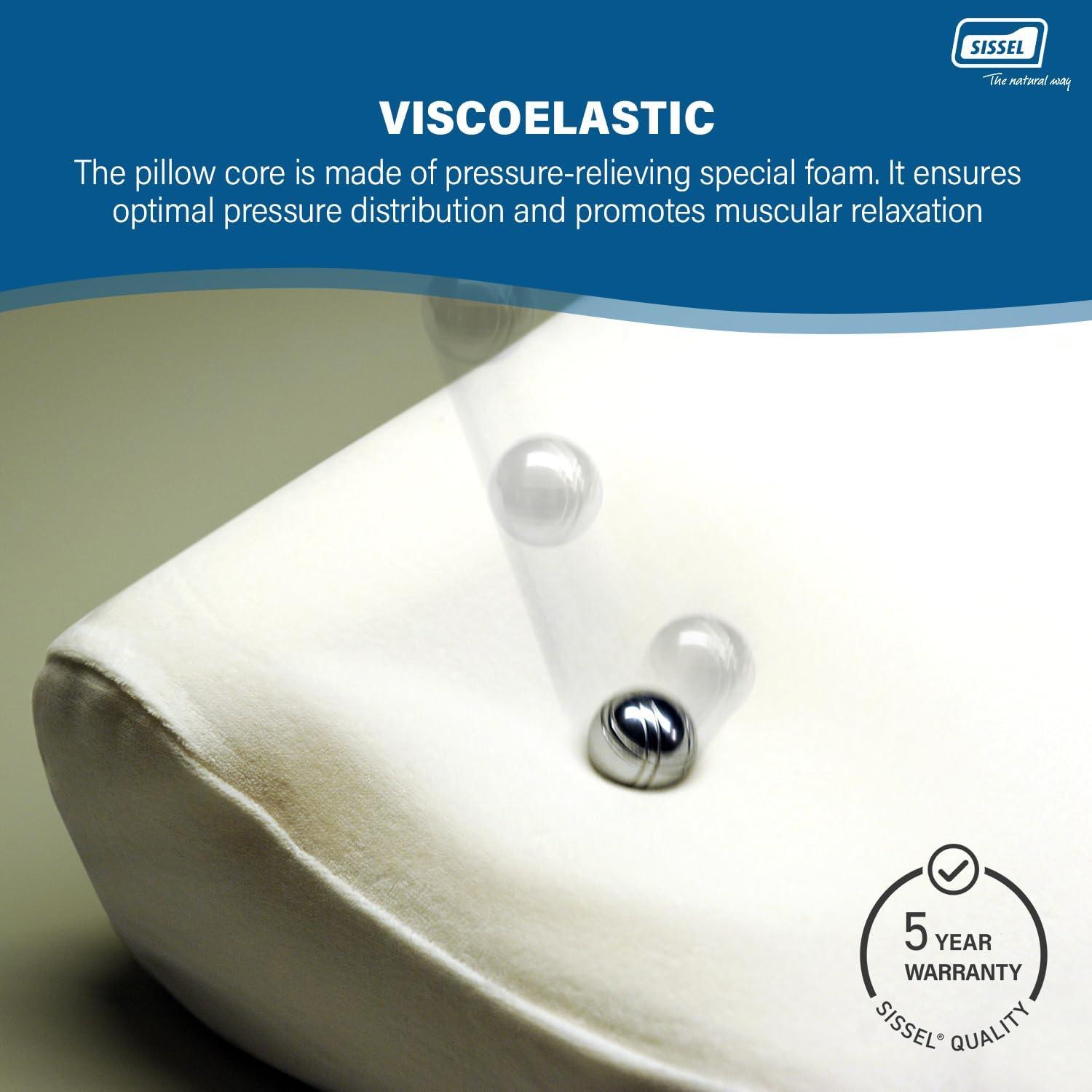 SISSEL Classic Plus Neck Pillow | Orthopedic, Height-Adjustable, Ergonomic | Ventilation System, Polyurethane Foam | Ideal for Back & Neck Pain | Skin-Friendly Cover | 18.5x13x4.3/5.5 inches