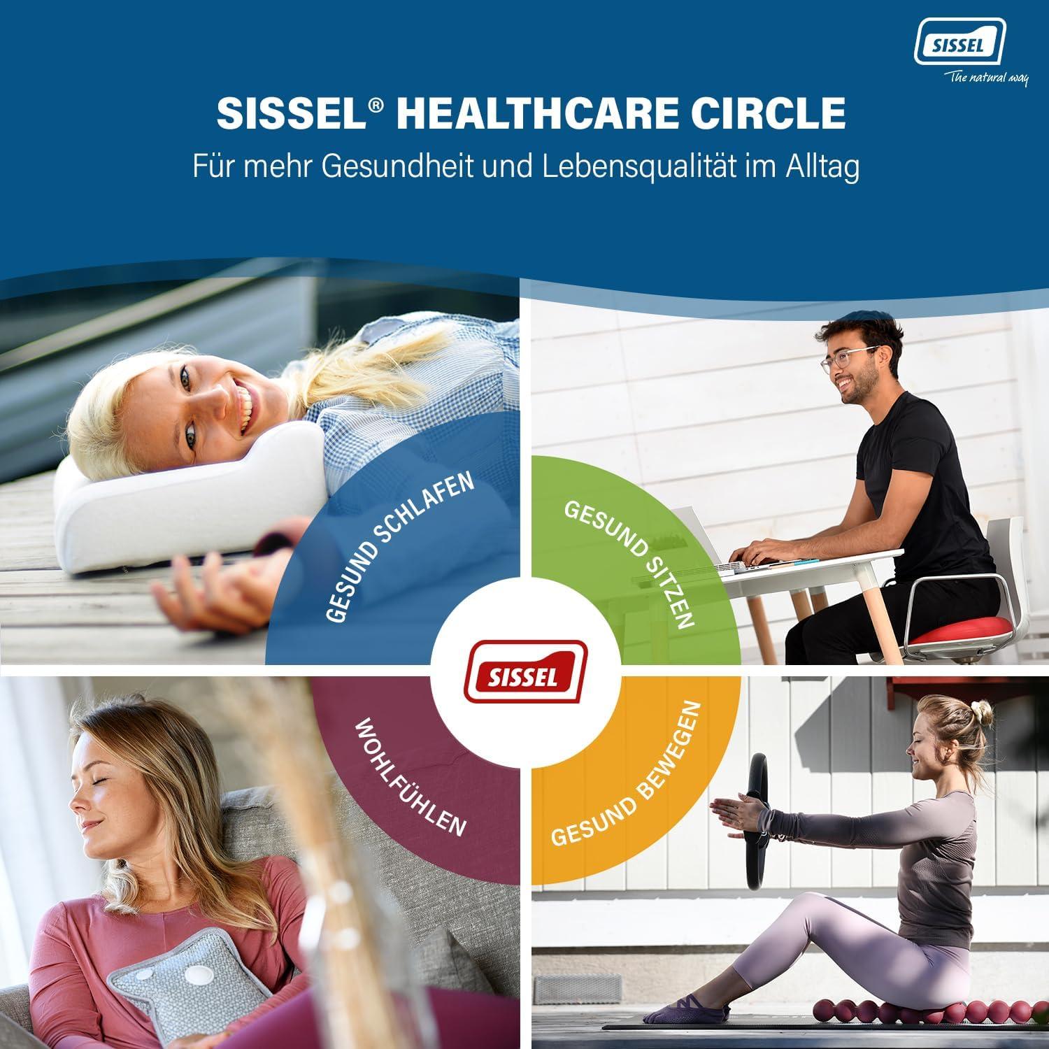 SISSEL Classic Plus Neck Pillow | Orthopedic, Height-Adjustable, Ergonomic | Ventilation System, Polyurethane Foam | Ideal for Back & Neck Pain | Skin-Friendly Cover | 18.5x13x4.3/5.5 inches